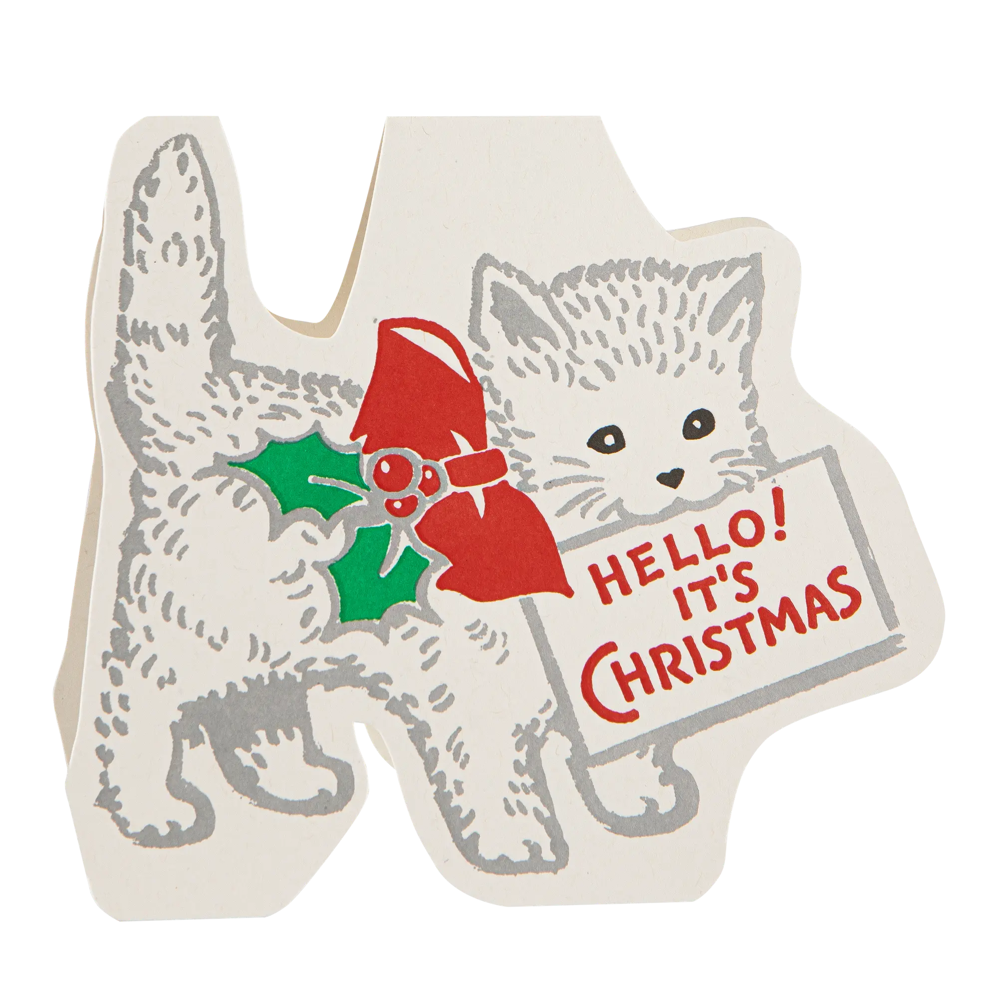 "Christmas Cat" - 3D Klappkarte - Cut-Out Card von Archivist