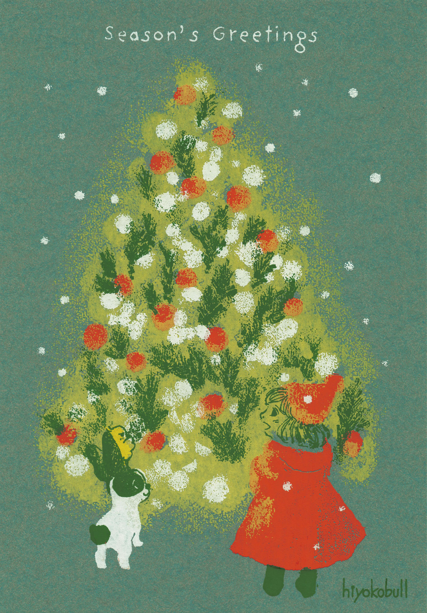 Season's Greetings - Siebdruck Postkarte von Dimanche