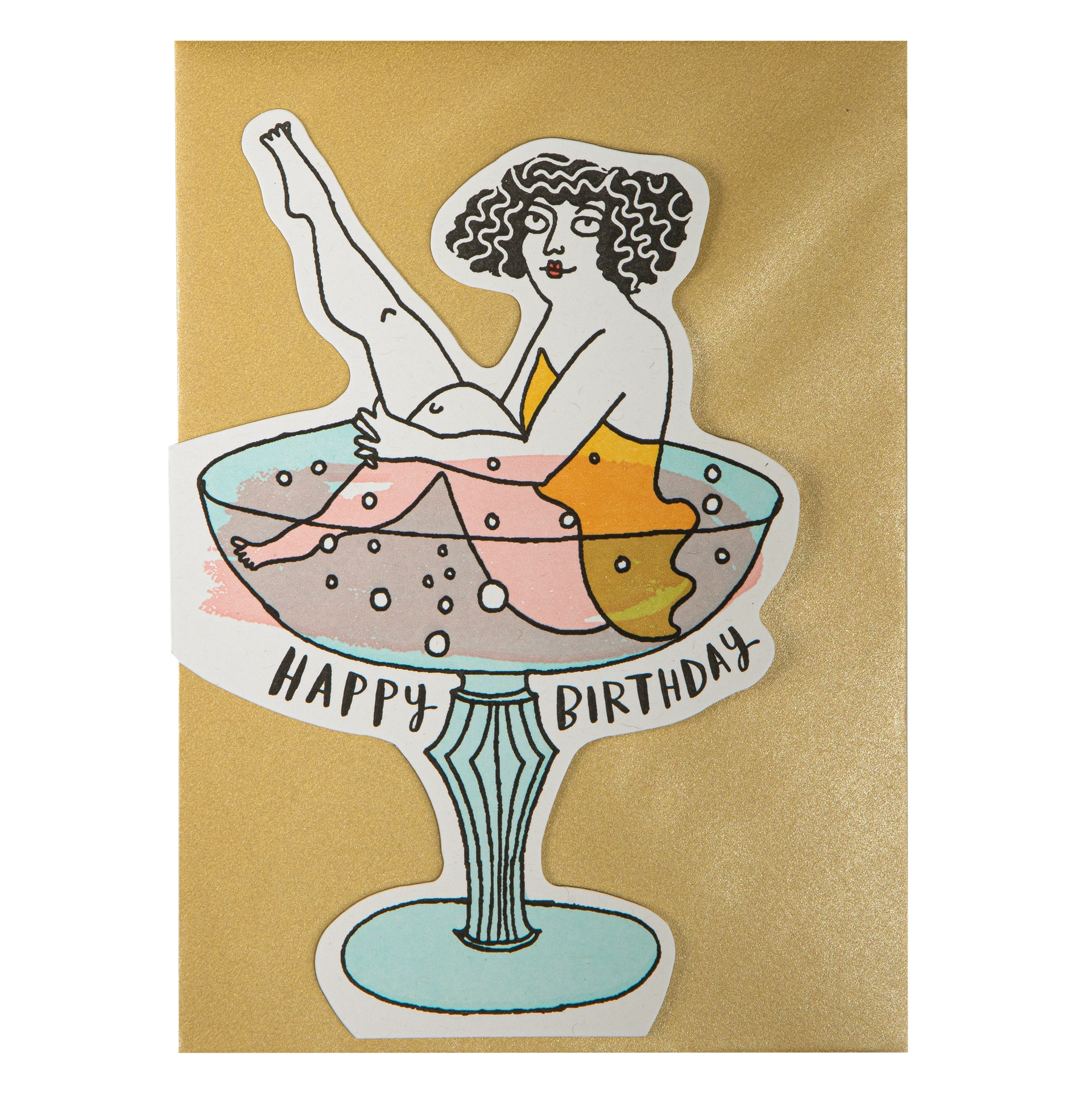 "Birthday Cocktail" - 3D Klappkarte - Cut-Out Card von Archivist