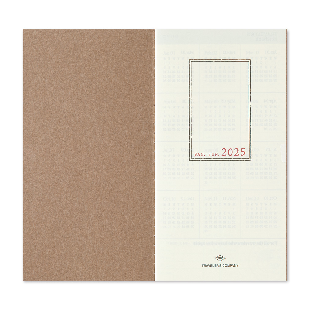 2025 Kalender (Wochenansicht Vertikal) - TRAVELER'S Notebook Refill