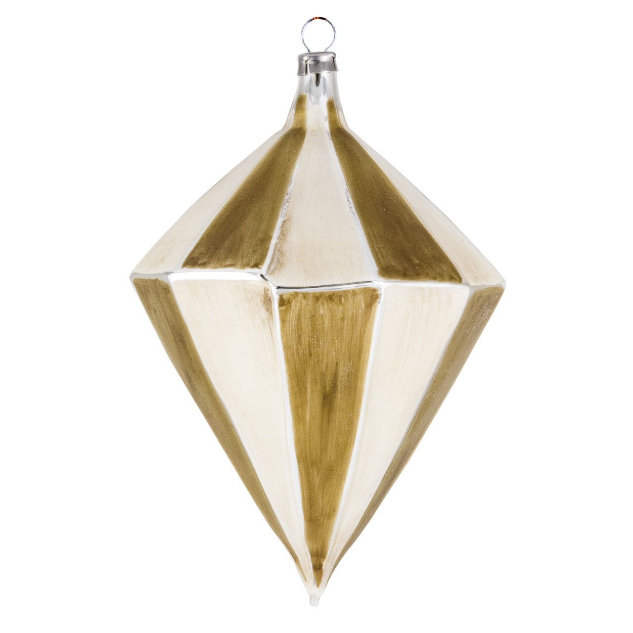 Art Déco Edition "Creme - Gold“ - 10 Teile - Christbaumschmuck aus Glas