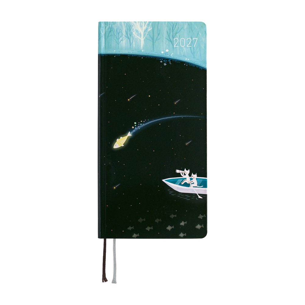 Weeks 2027 englisch – Hiroko Kubota: Meteor Shower in the Light Blue Forest | Hobonichi