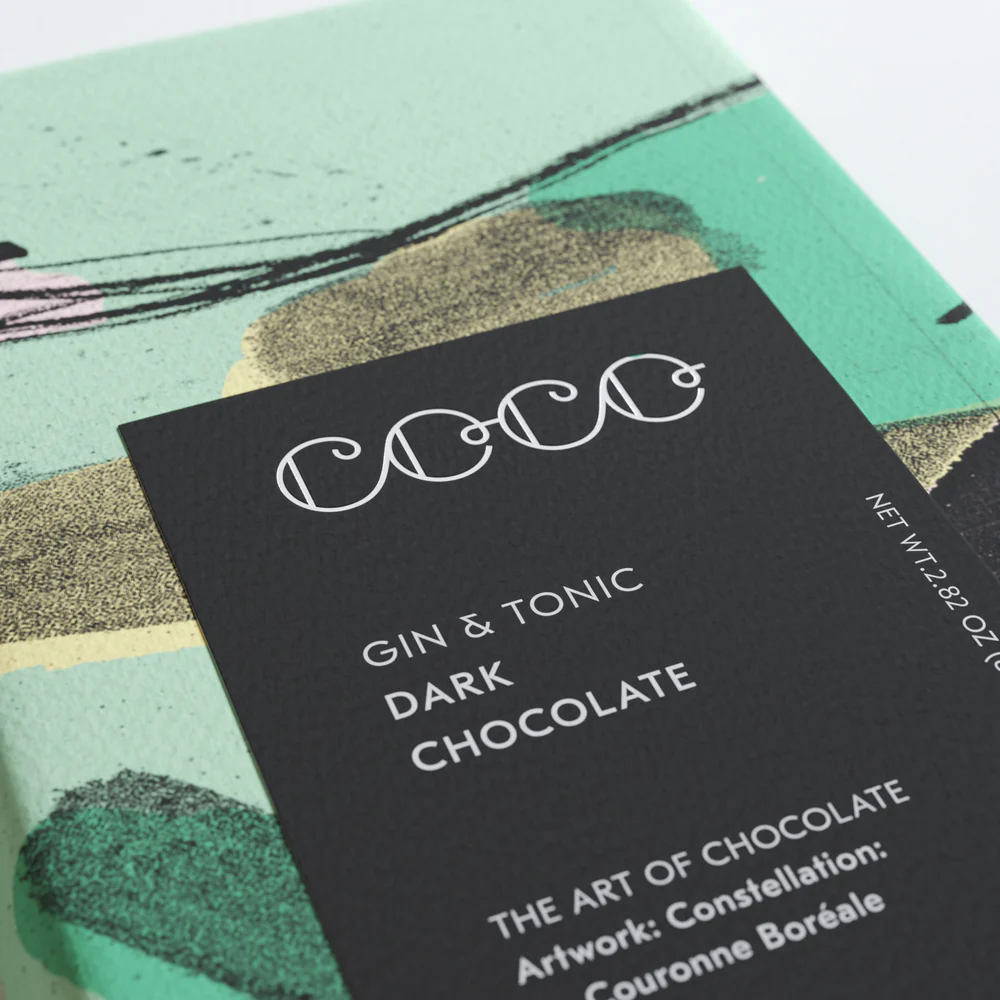 Tafel Schokolade - Gin&Tonic 61% von Coco Chocolatier aus der Kategorie Coco Chocolatier mit der Artikelnummer 463345