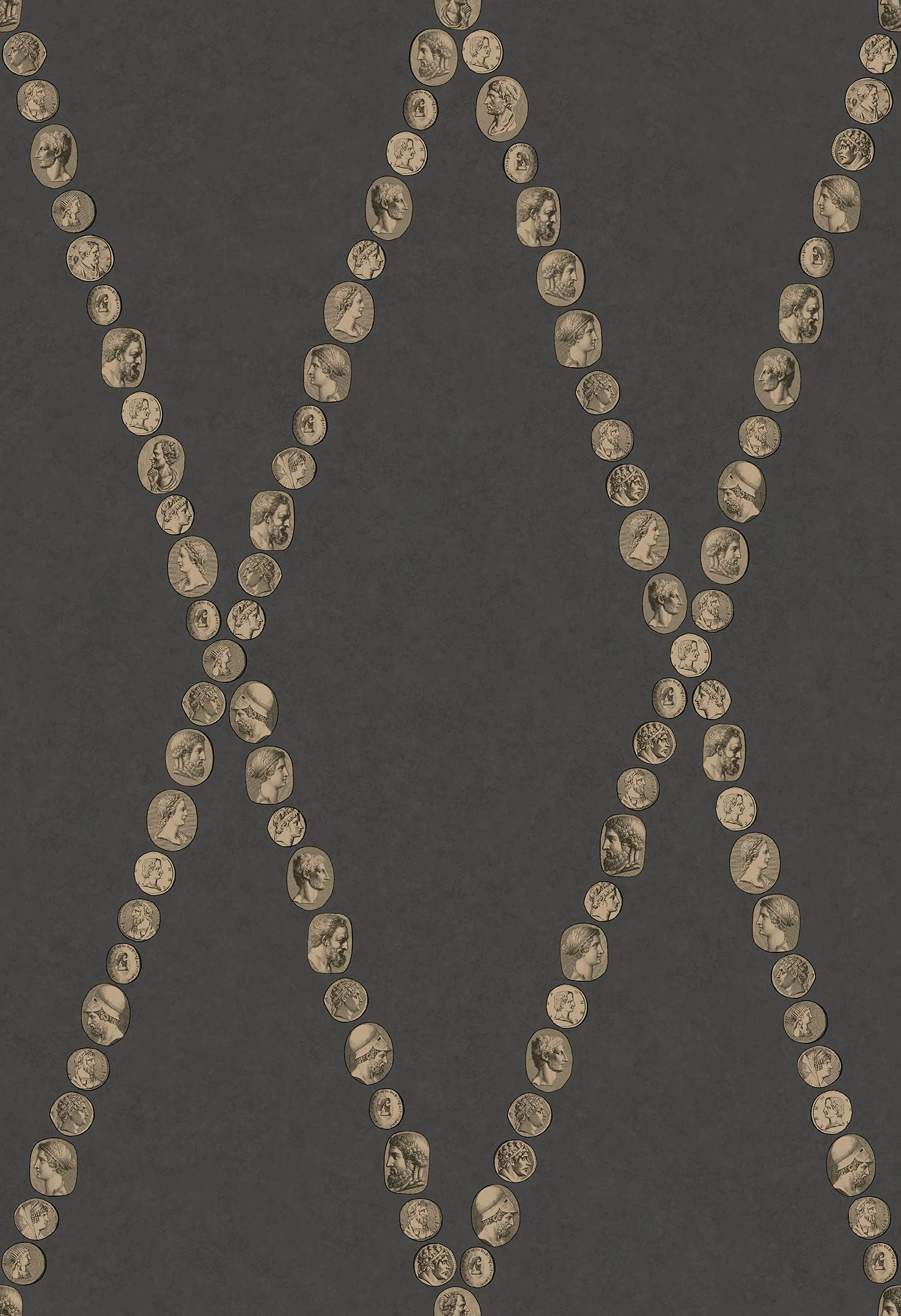 Cammei Tapete - 123/4018 - Gold on Charcoal - Cole&Son - Fornasetti Senza Tempo II-123-4018-Cole&Son-Fornasetti Senza Tempo II Cammei Tapete - 123/4018 - Gold on Charcoal - Cole&Son - Fornasetti Senza Tempo II von Cole&Son aus der Kategorie Fornasetti Senza Tempo II mit der Artikelnummer 123-4018