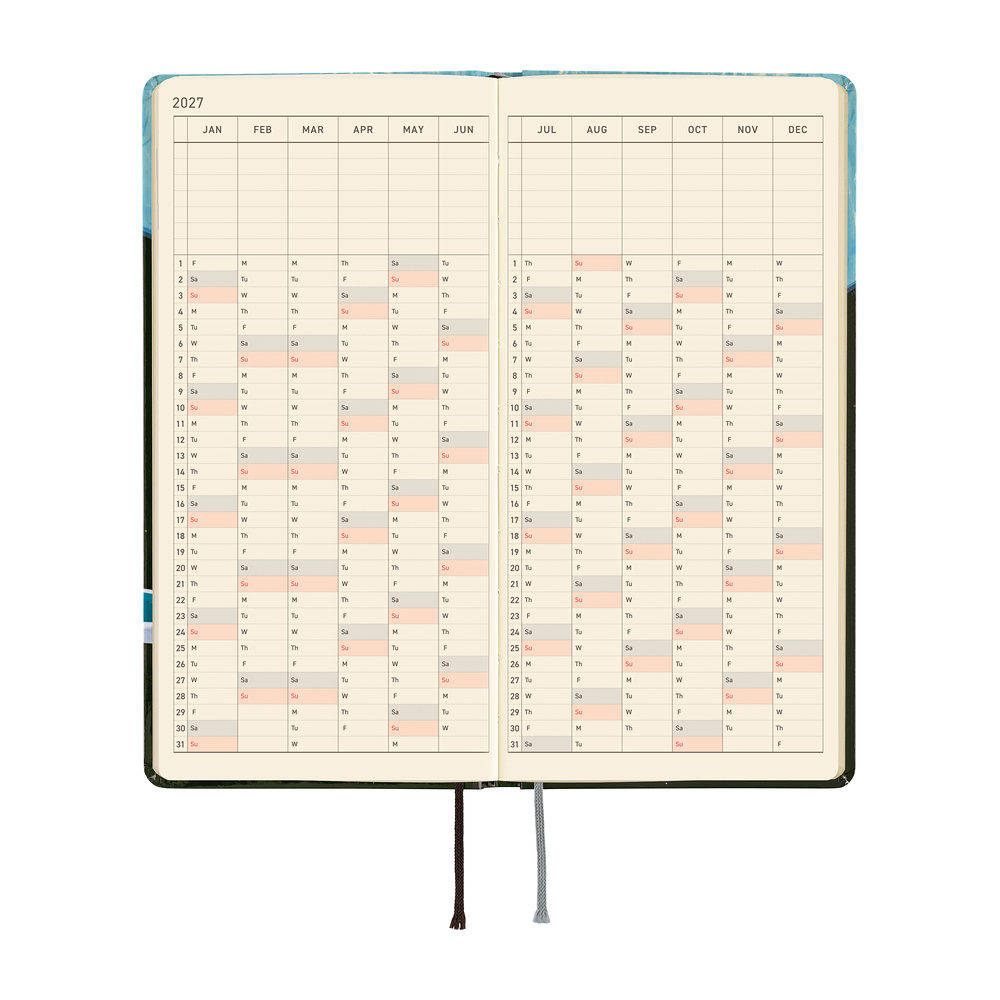 Weeks 2027 englisch – Hiroko Kubota: Meteor Shower in the Light Blue Forest | Hobonichi