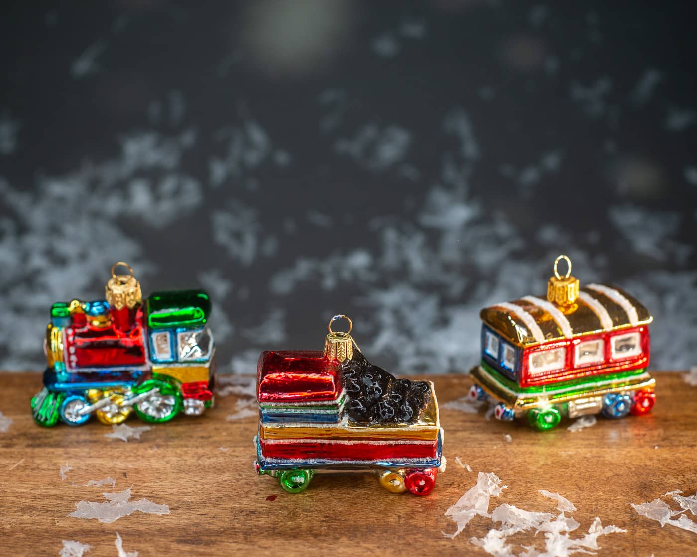 Kohlenwagen - Christbaumschmuck aus Glas von Weihnachtsland aus der Kategorie Christbaumschmuck mit der Artikelnummer OF29729