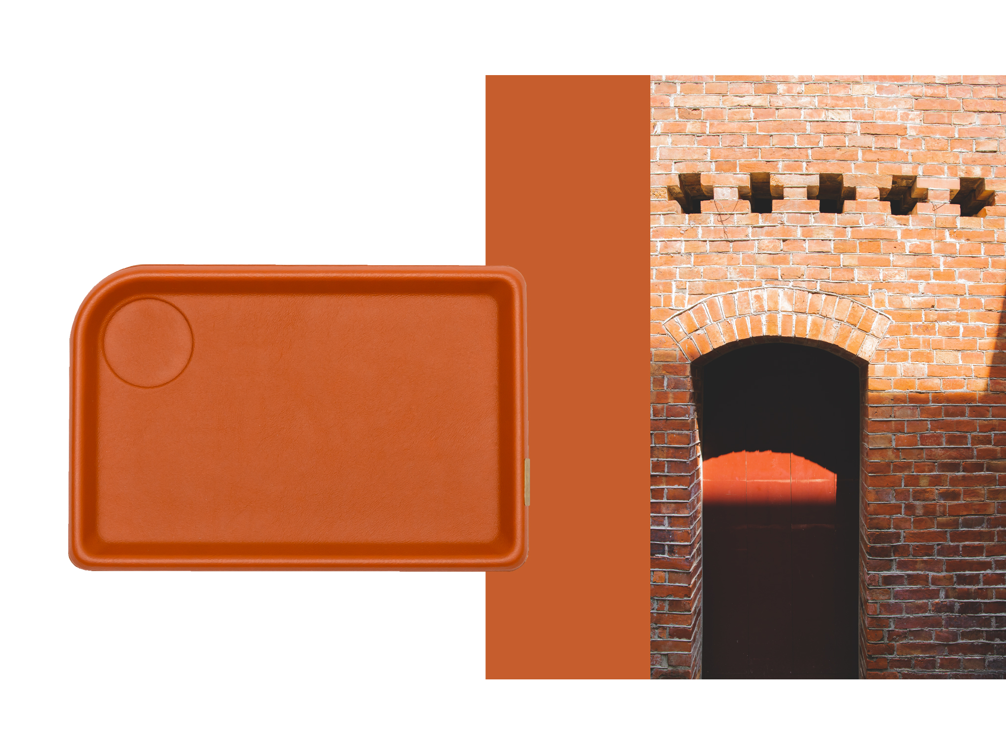Classic Reflect - Eco Leather Tray - Brick Red - S - YSTUDIO