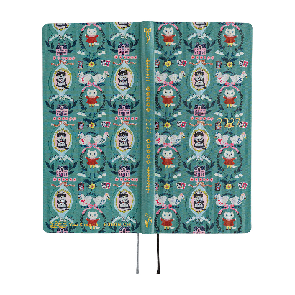 Weeks 2027 englisch – Yumi Kitagishi: White Cat Wallpaper | Hobonichi