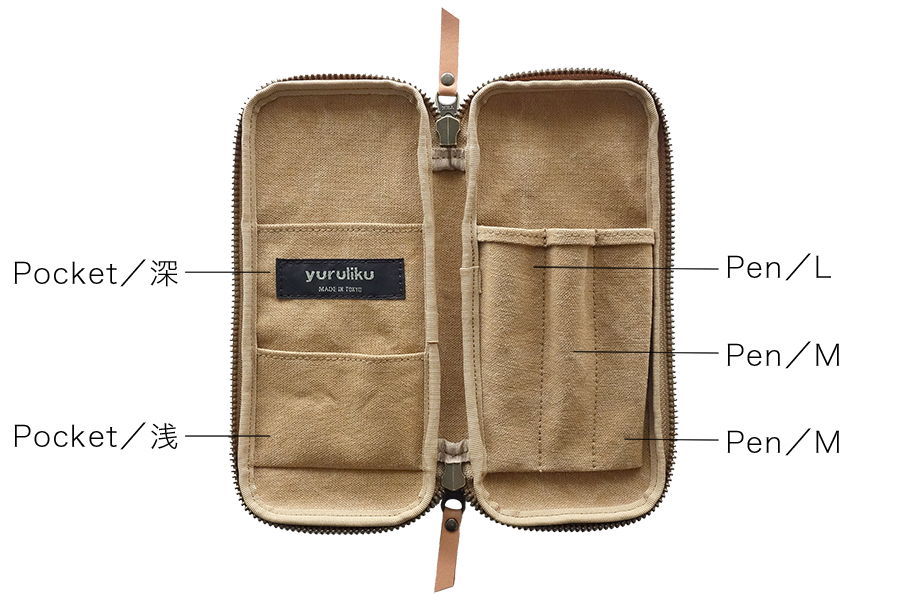 FLAT tool case / 3 Pen - Beige - Stifteetui von Yuruliku