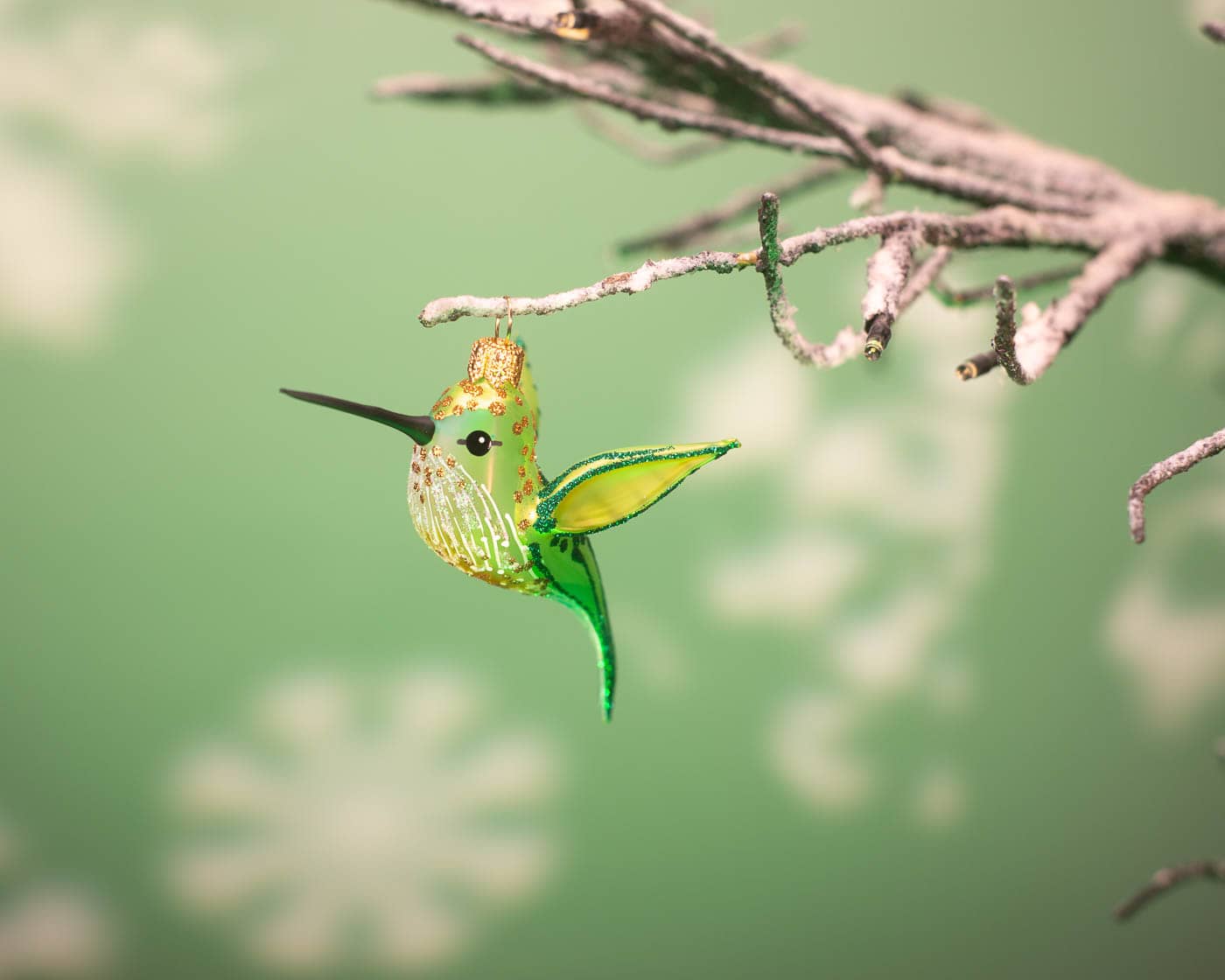 Kolibri grün - Christbaumschmuck aus Glas