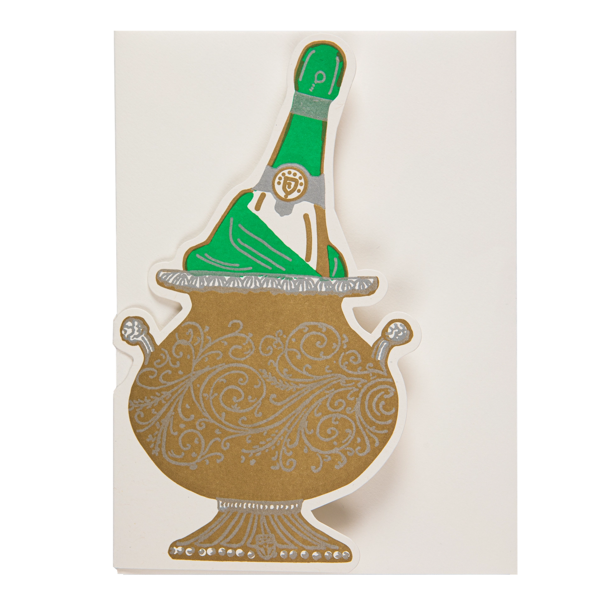 "Champagne" - 3D Klappkarte - Cut-Out Card von Archivist