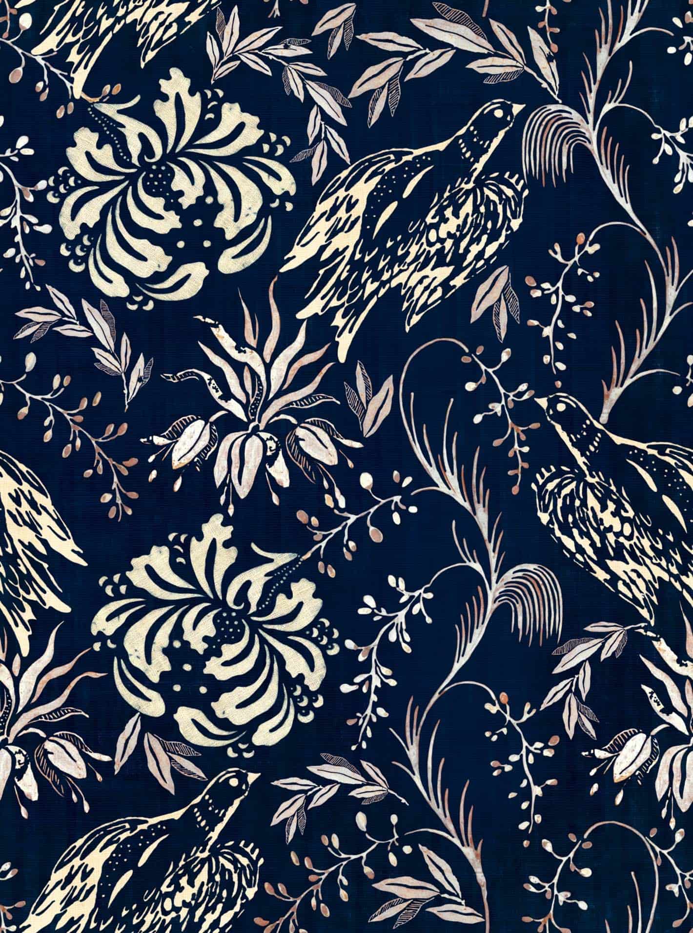 Tapete FOLK EMBROIDERY Indigo-WP30016-MINDTHEGAP-MIND THE GAP Tapete FOLK EMBROIDERY Indigo von MINDTHEGAP aus der Kategorie MIND THE GAP mit der Artikelnummer WP30016