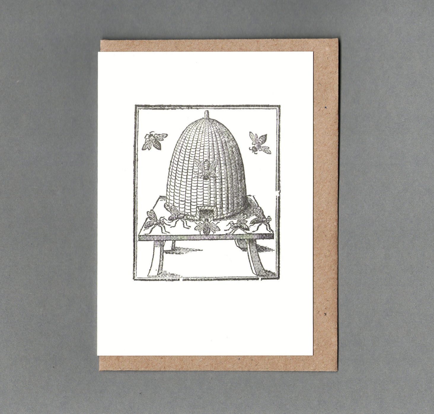 Bee Hive - Letterpress Karte mit Umschlag