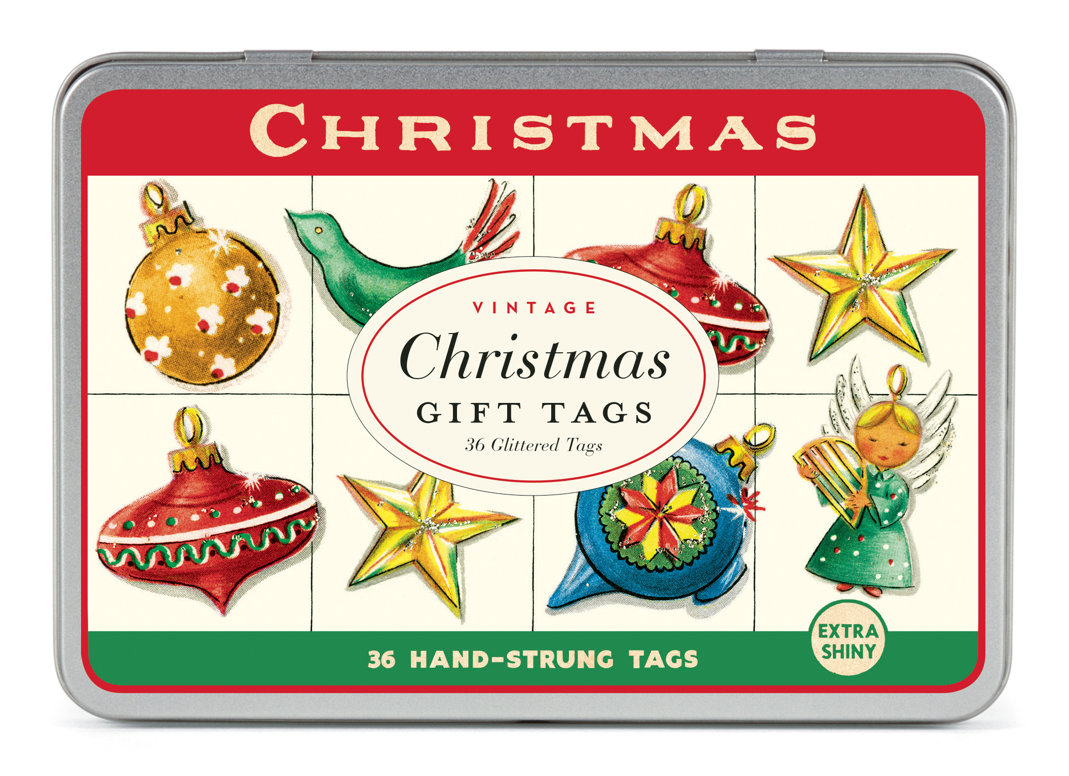 Christmas Ornaments Glitter Gift Tags - Cavallini Christmas Ornaments Glitter Gift Tags - Cavallini