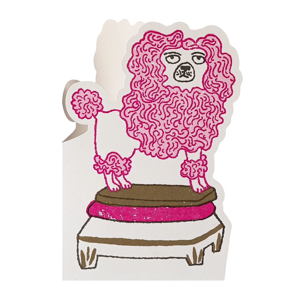 "Poodle" - 3D Klappkarte - Cut-Out Card von Archivist