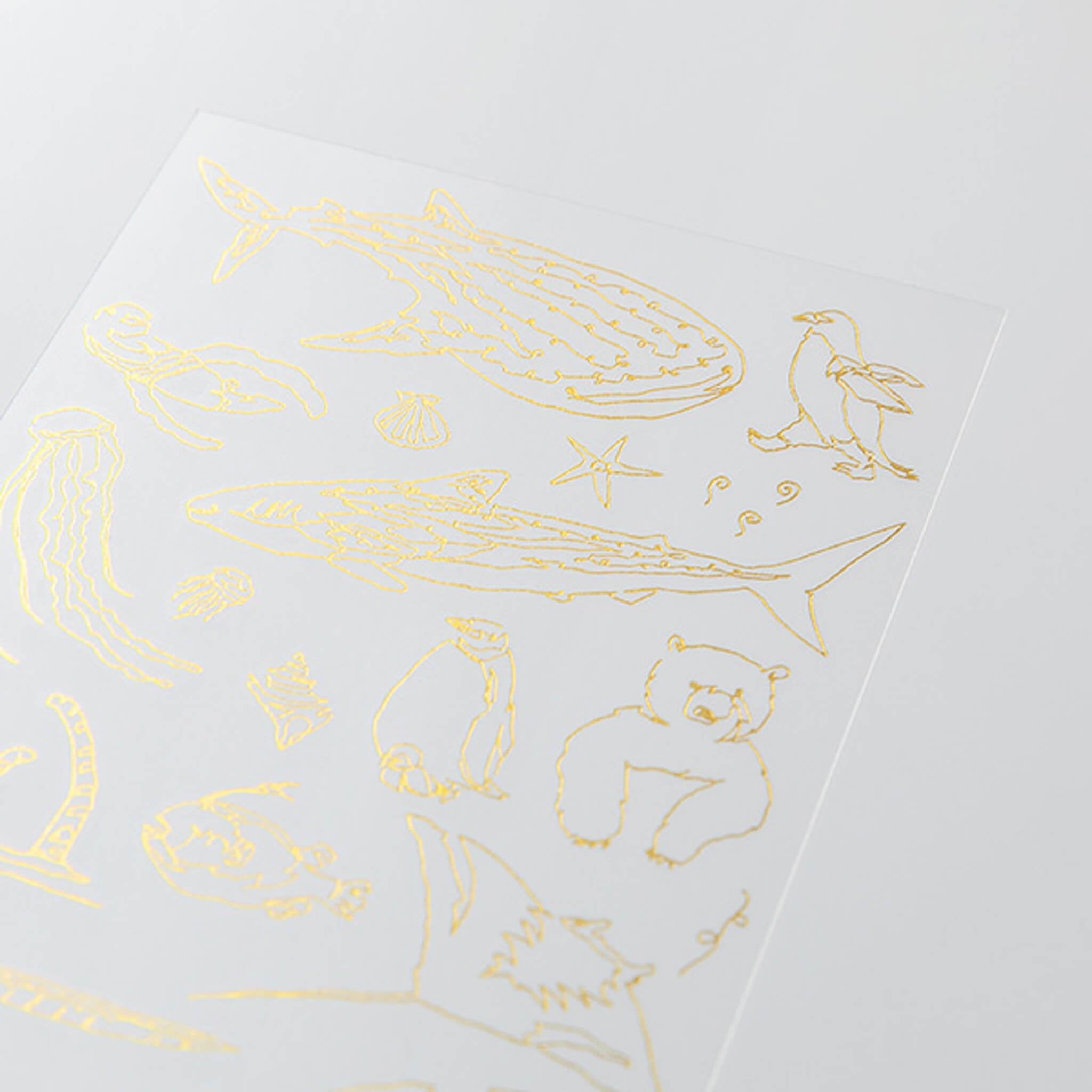 Midori Transfer Sticker Gold - Sea Creatures Midori Transfer Sticker Gold - Sea Creatures
