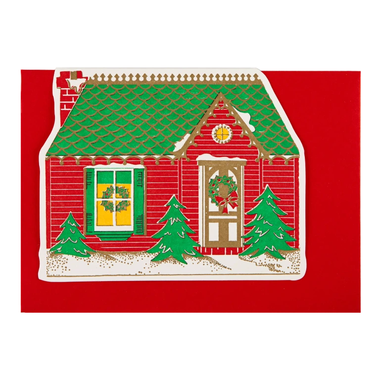 "Christmas House" - 3D Klappkarte - Cut-Out Card von Archivist