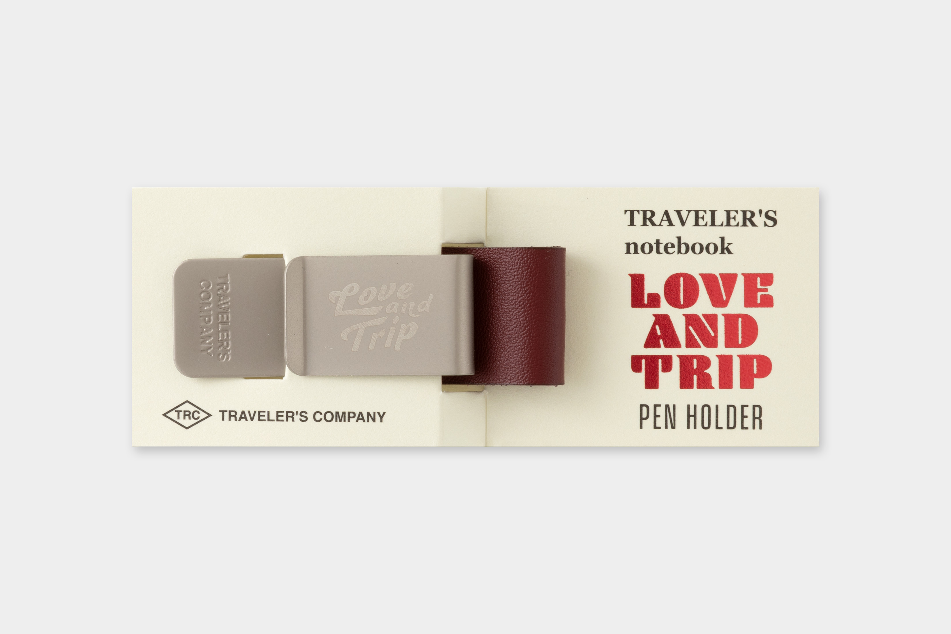 TRAVELER'S Notebook Pen Holder "Love and Trip" Burgund - Limited Edition TRAVELER'S Notebook Pen Holder "Love and Trip" Burgund - Limited Edition