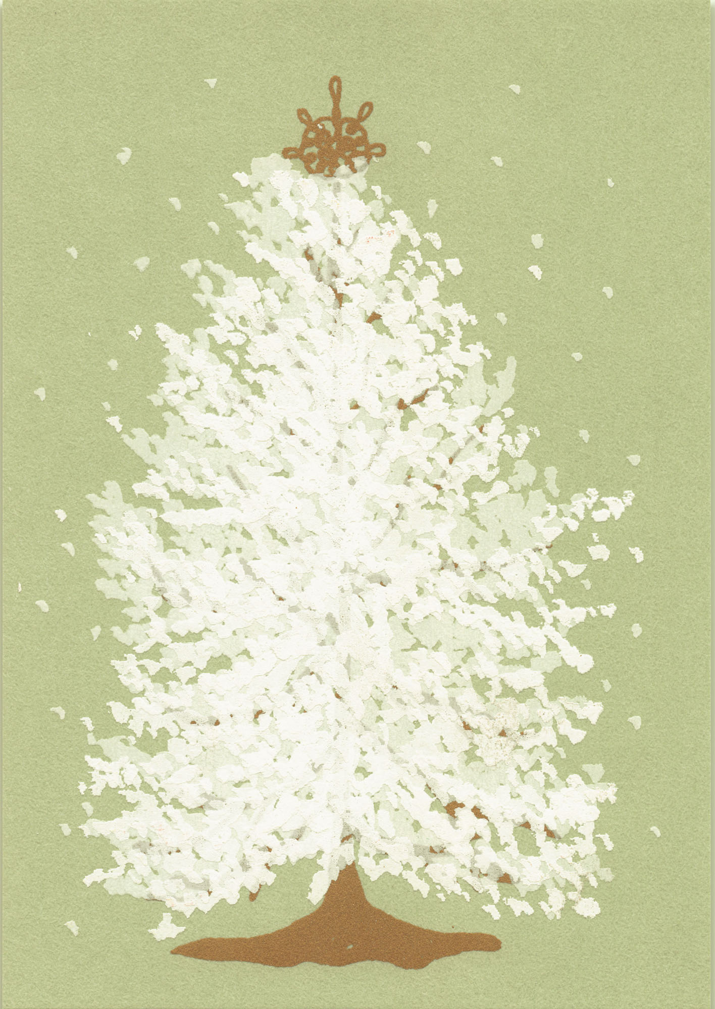 Weihnachtsbaum - Siebdruck Postkarte von Dimanche