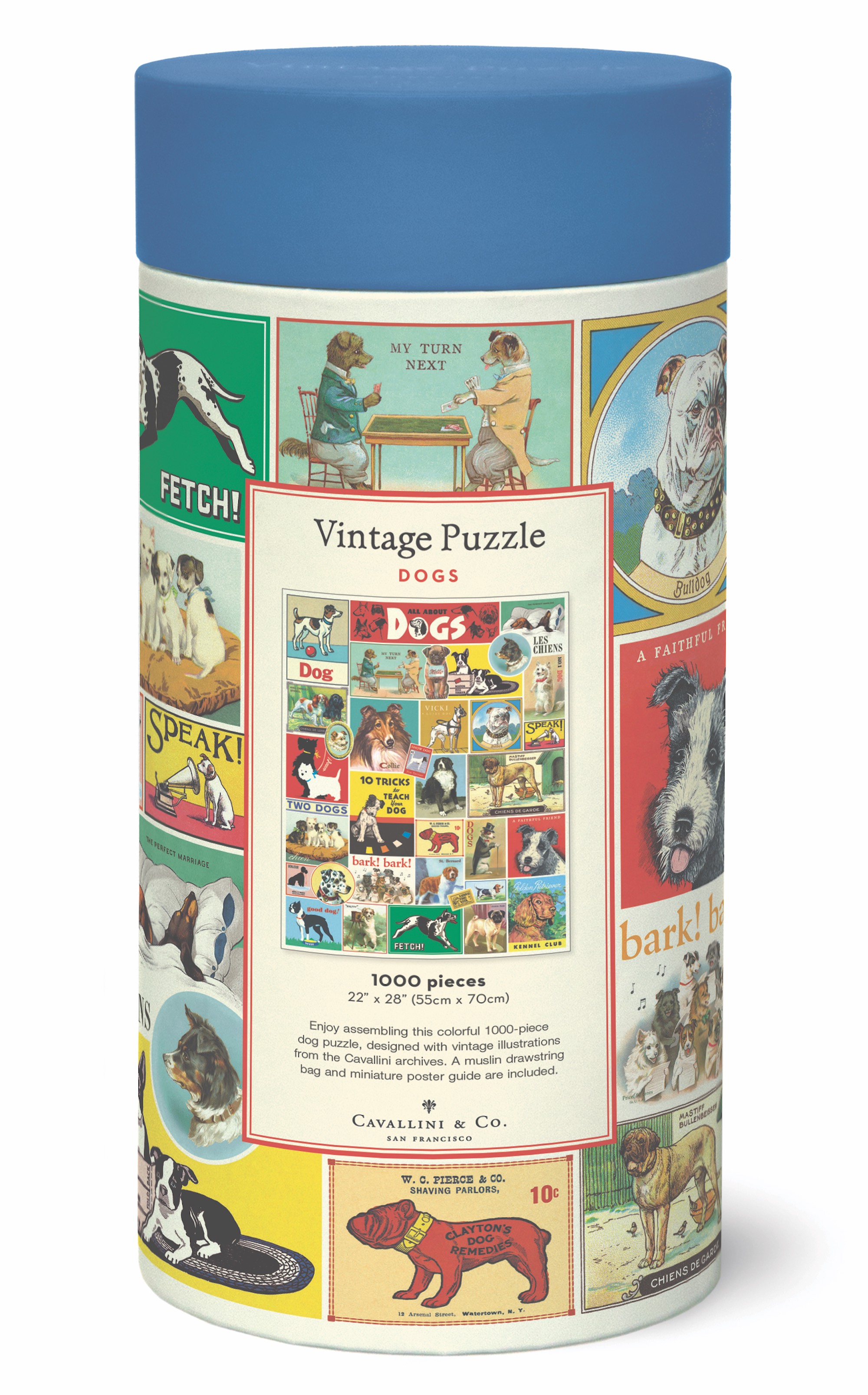 Dogs - Vintage Puzzle von Cavallini - 1.000 Teile