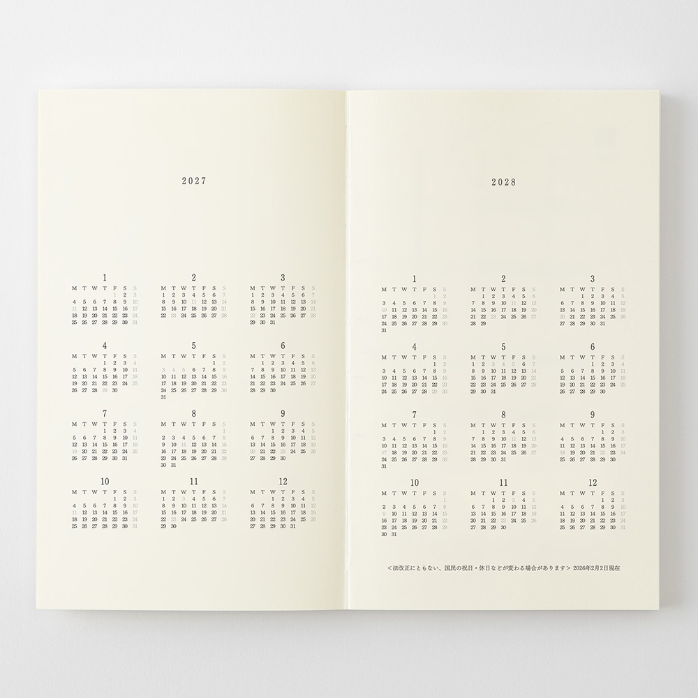 MD Notebook Kalender 2027 [B6 Slim]