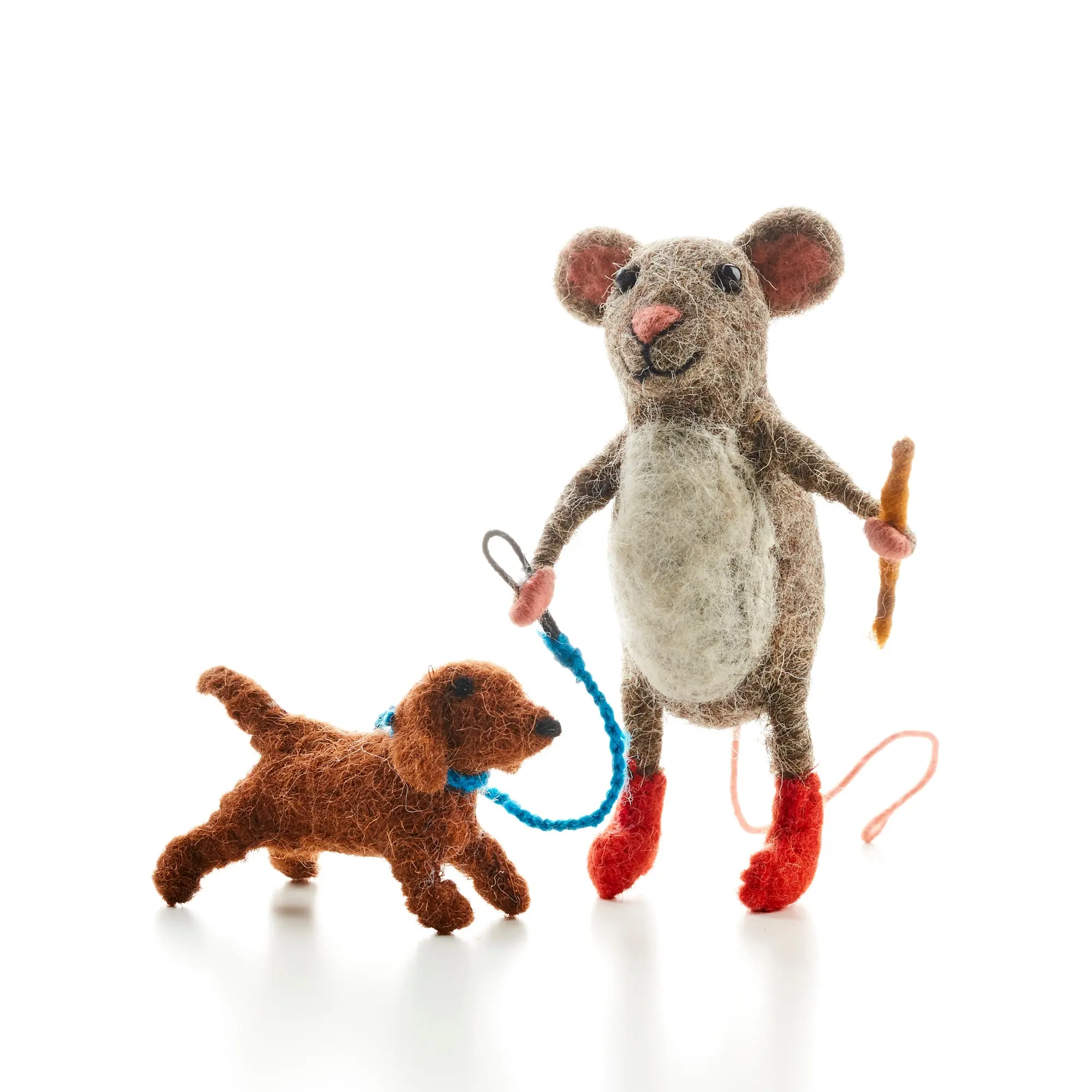Dog Walker Mouse - Handgefilzte Maus von Sew Heart Felt