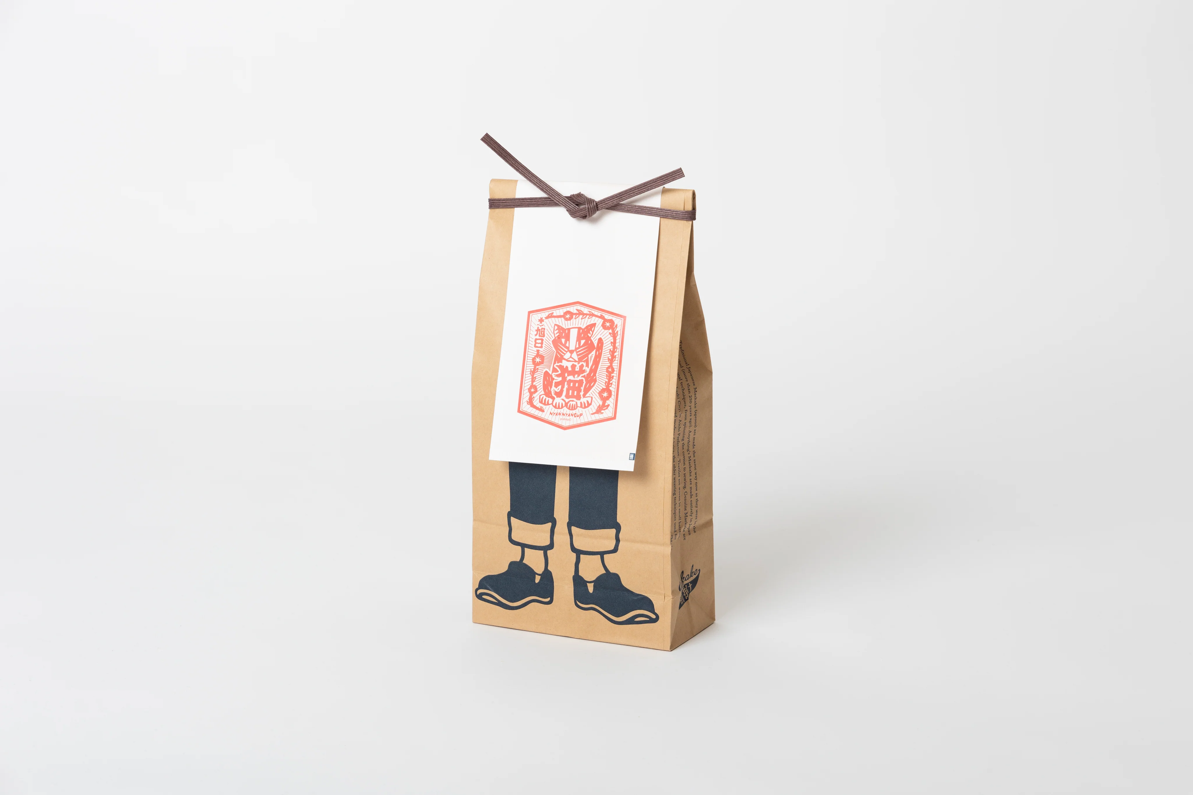 "Cat" - SAKE Label - Traditionell japanische MAEKAKE Schürze - by Anything Co.