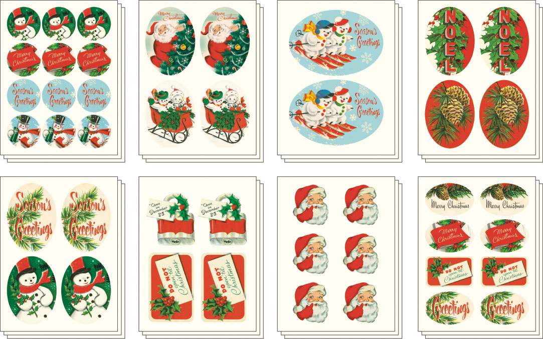 Vintage Christmas Stickers - Cavallini Vintage Christmas Stickers - Cavallini