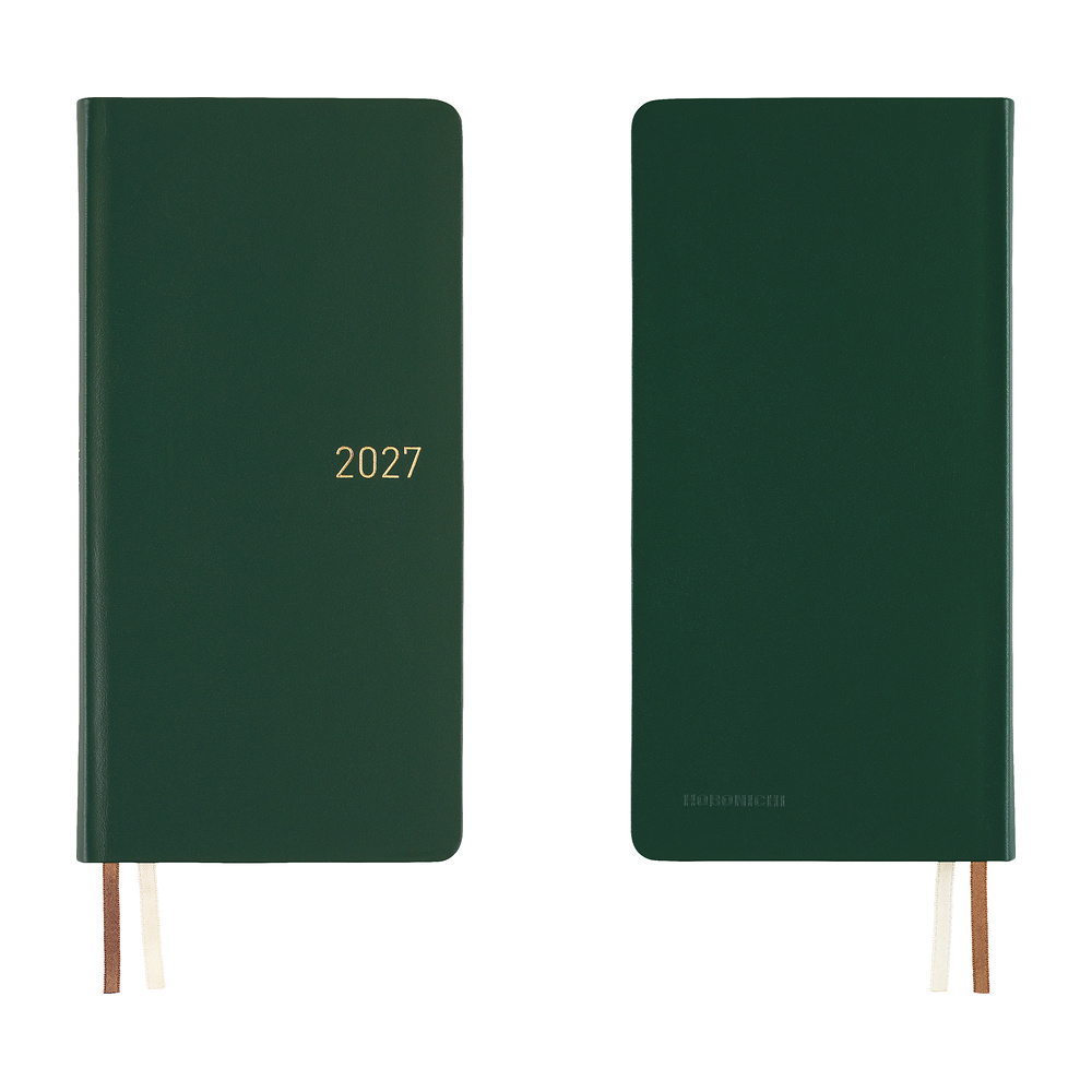 Weeks 2027 englisch – Leather: Forest Green | Hobonichi