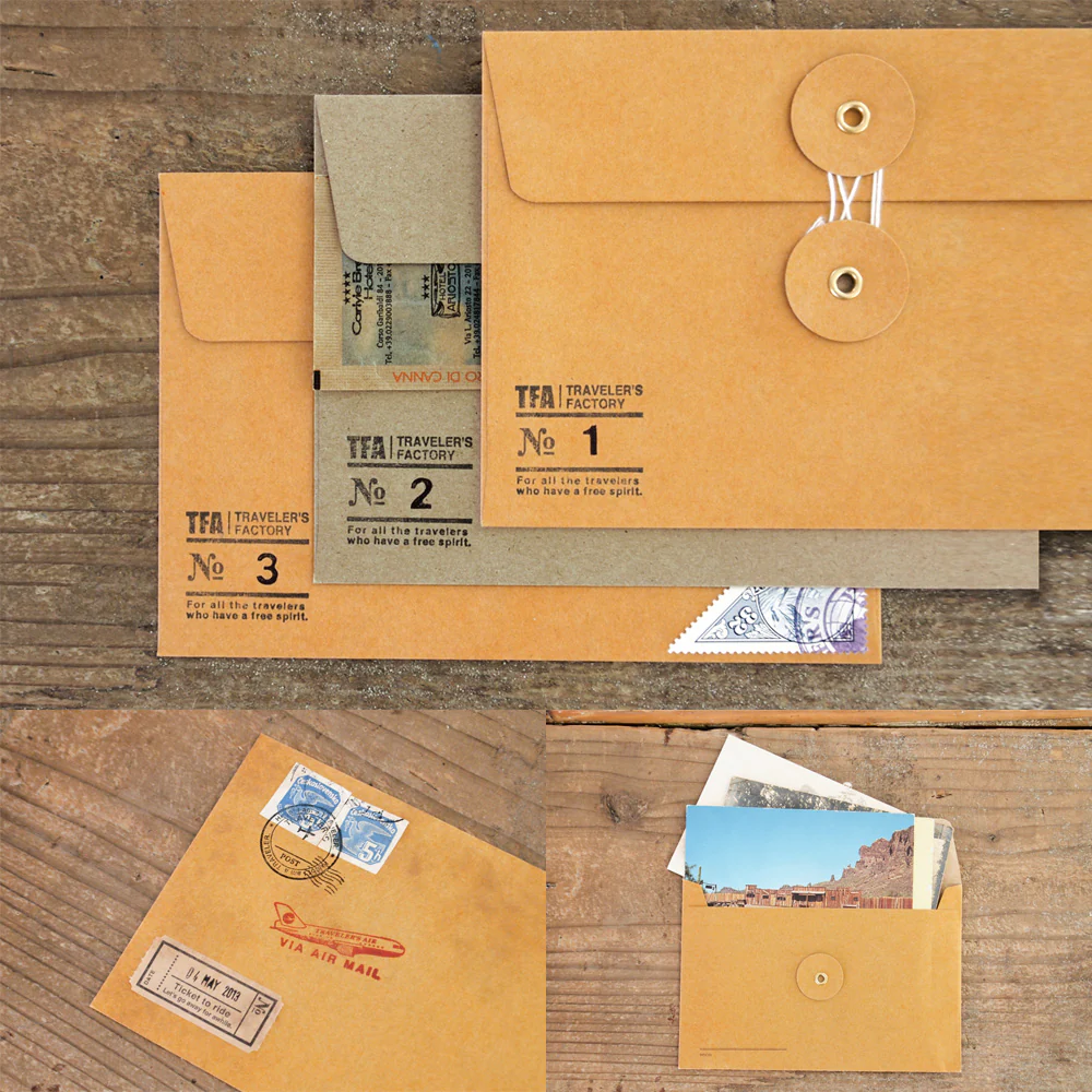 Kraft Briefumschlag mit Kordel S - Orange - TRAVELER'S COMPANY