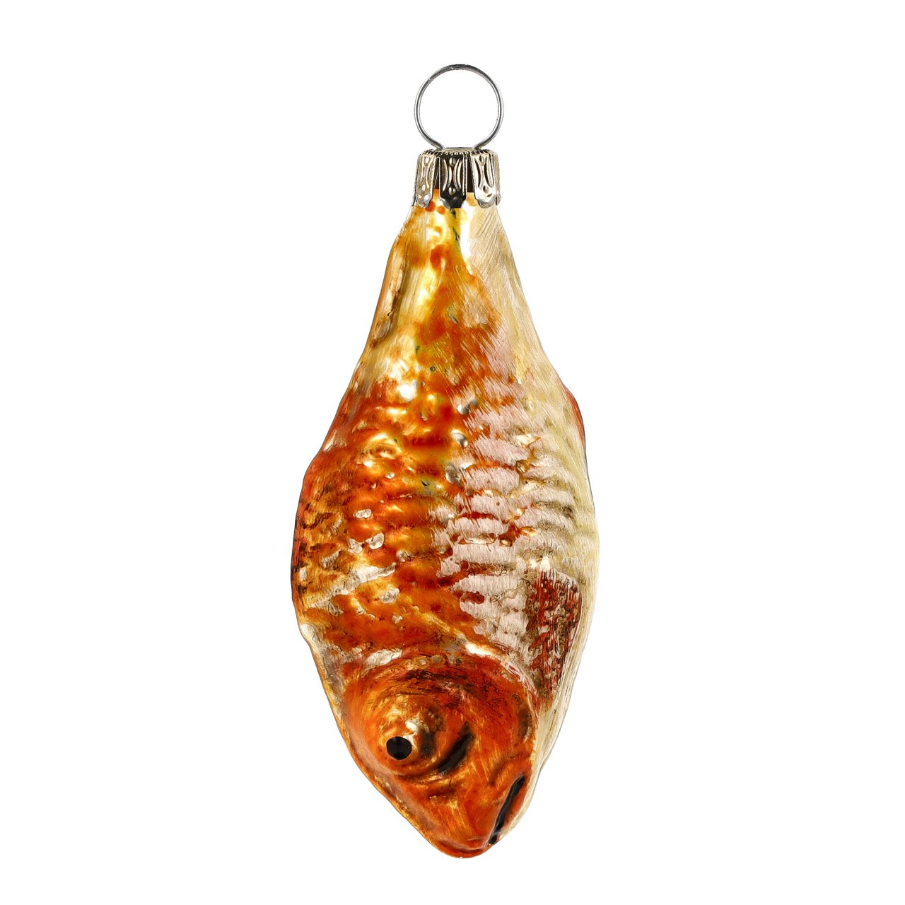 Goldfisch, patiniert - Christbaumschmuck aus Glas