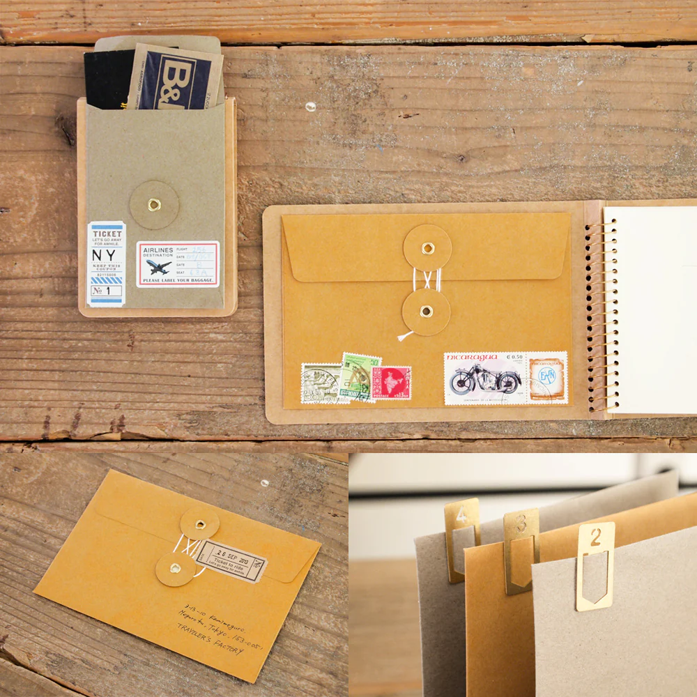 Kraft Briefumschlag mit Kordel S - Orange - TRAVELER'S COMPANY