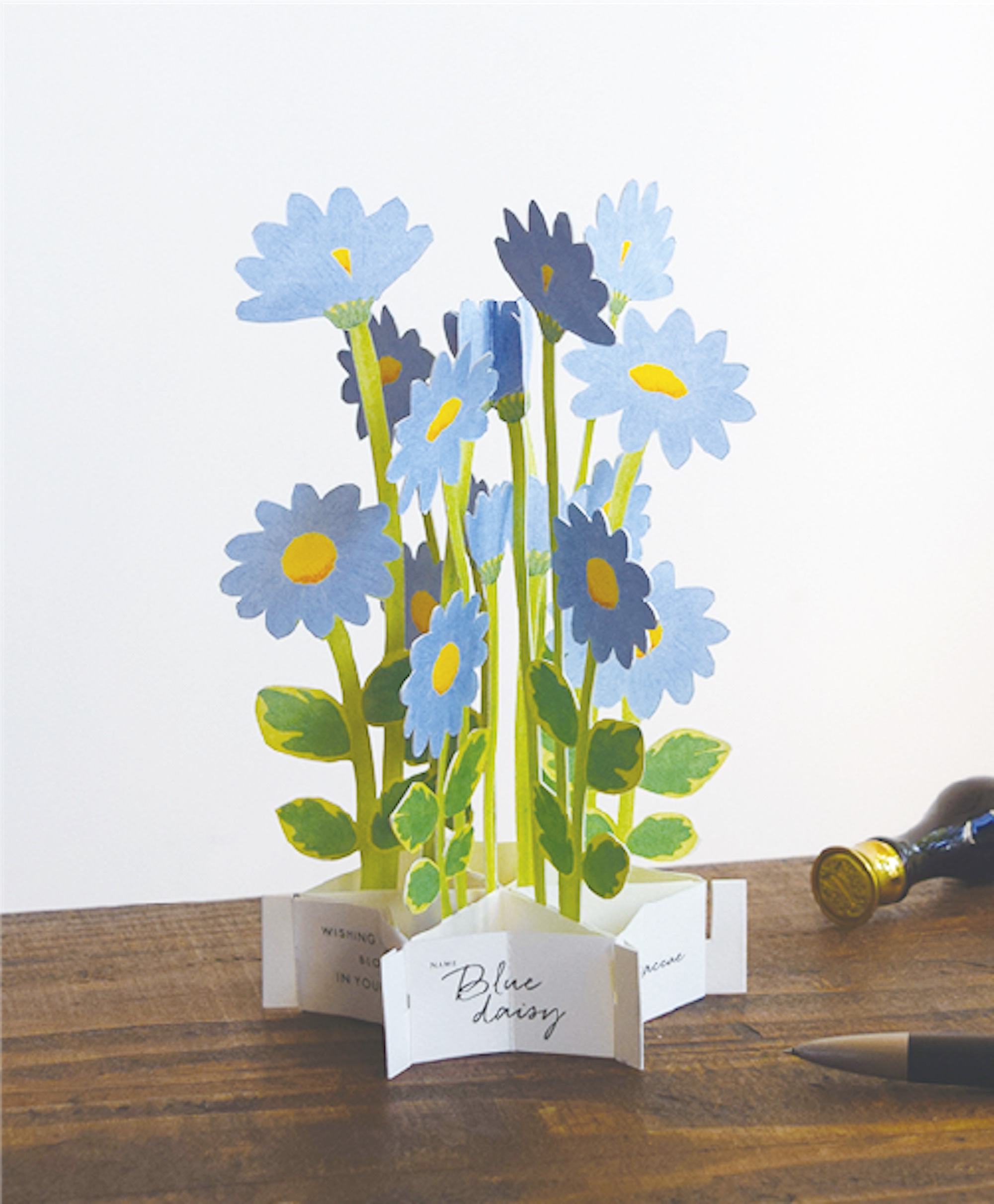 #15 Blaue Margerite / Blue daisy - 3D Blooming Card