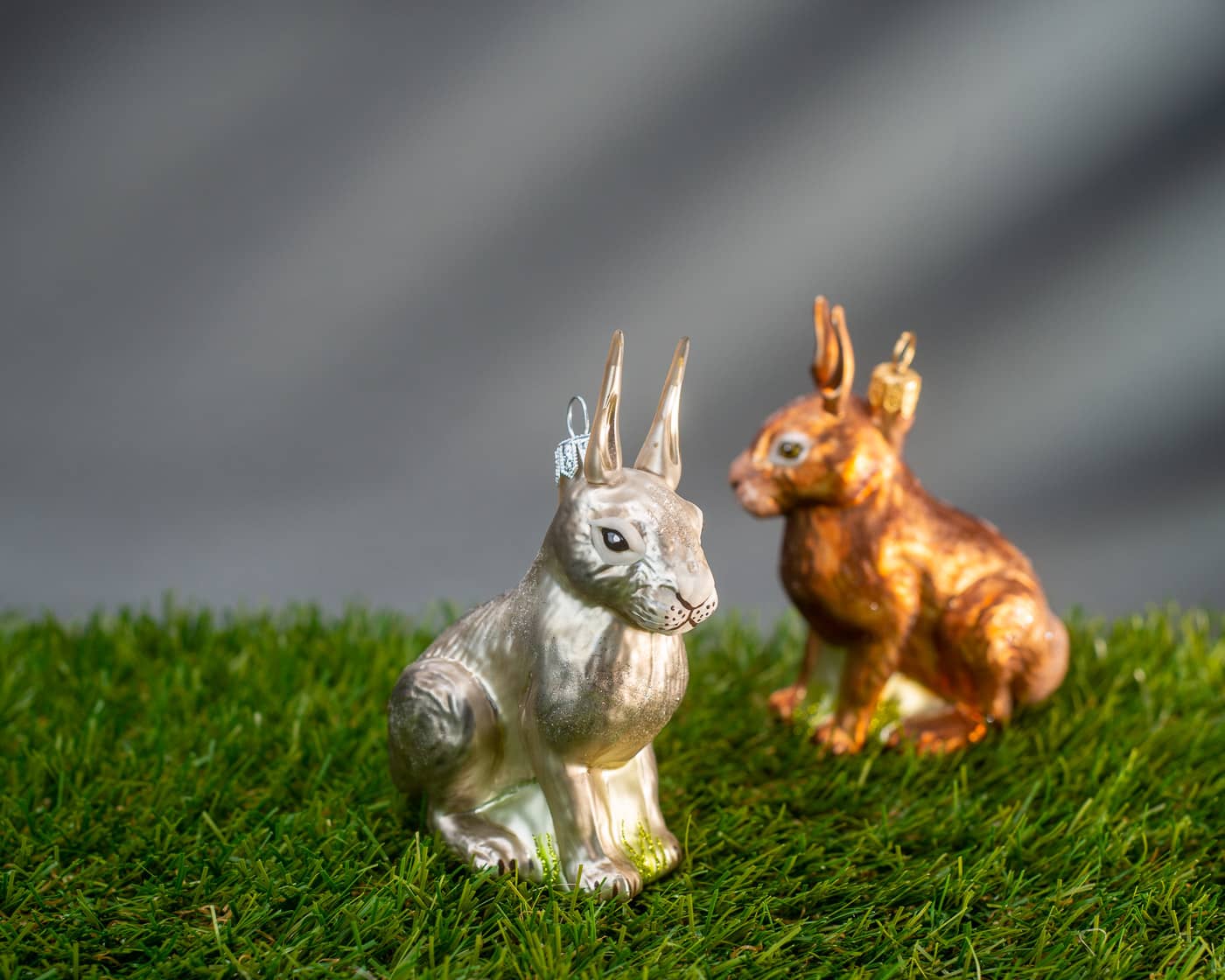 Hase grau - Christbaumschmuck aus Glas-1737.02-Hanco-Christbaumschmuck Hase grau - Christbaumschmuck aus Glas von Hanco aus der Kategorie Christbaumschmuck mit der Artikelnummer 1737.02
