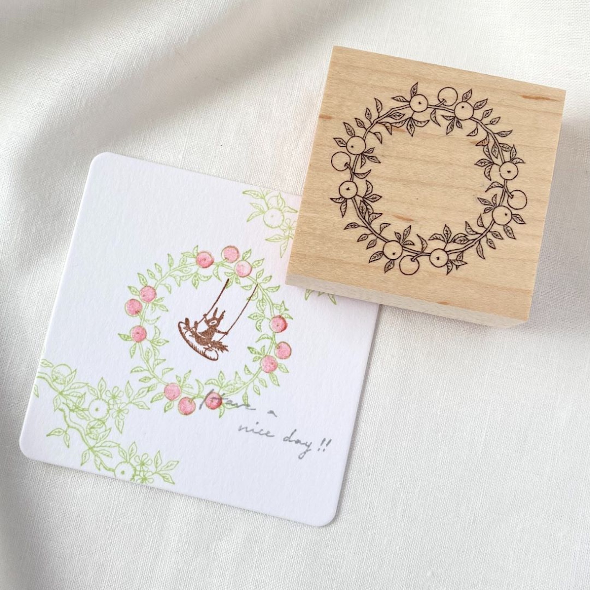 Kranz Apfelbaum - Japanischer Stempel-MR-29-YAMADA-Stempel von moriringo Kranz Apfelbaum - Japanischer Stempel von YAMADA aus der Kategorie Stempel von moriringo mit der Artikelnummer MR-29