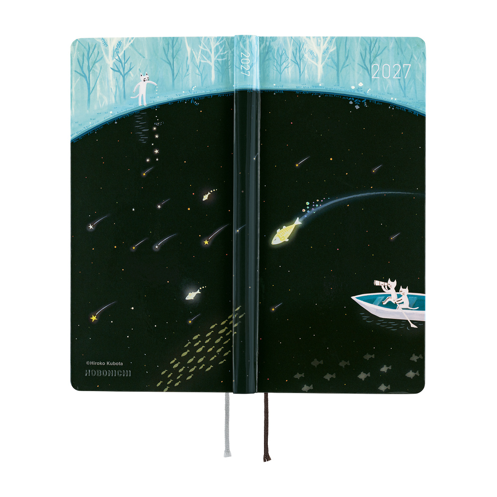 Weeks 2027 englisch – Hiroko Kubota: Meteor Shower in the Light Blue Forest | Hobonichi