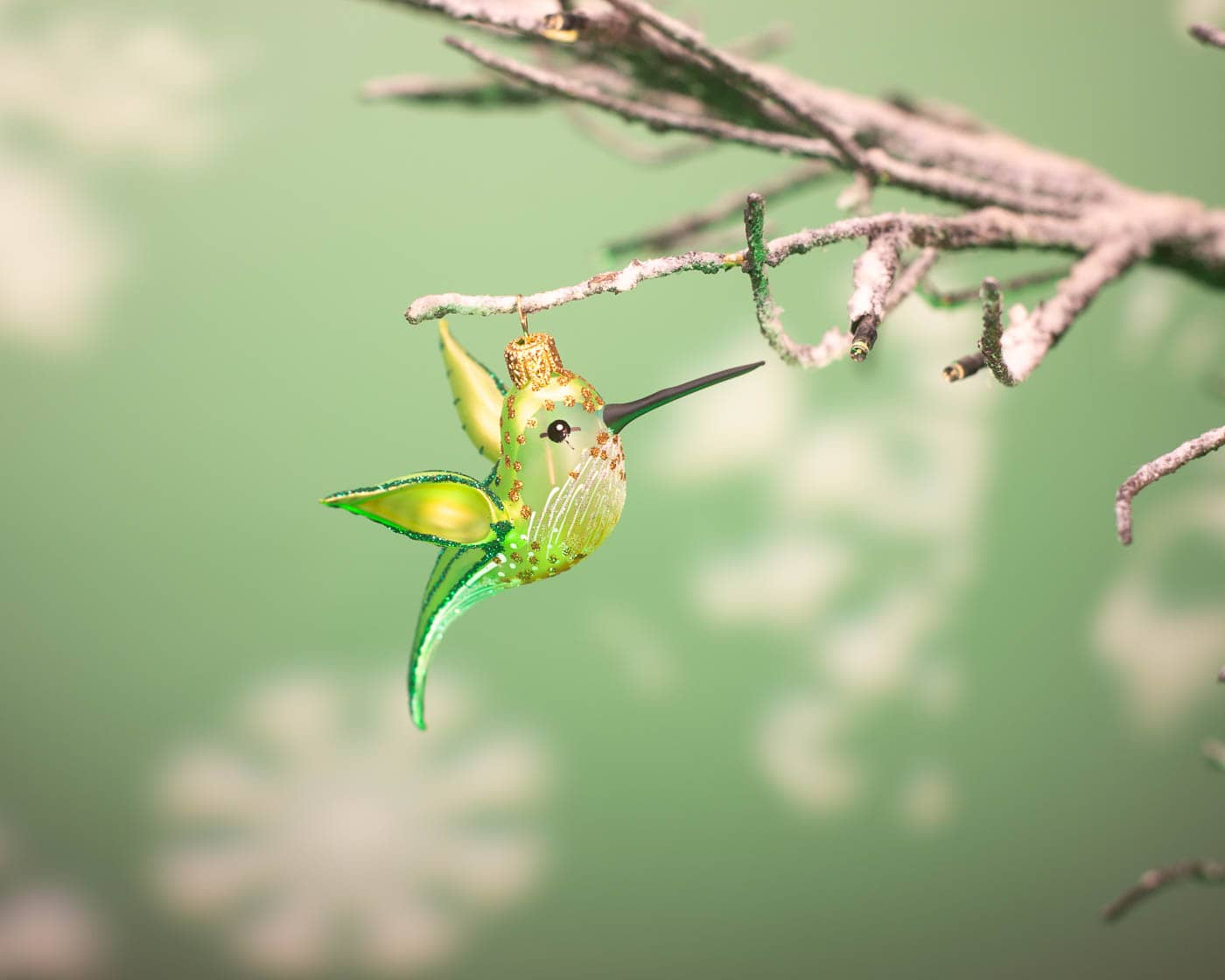 Kolibri grün - Christbaumschmuck aus Glas