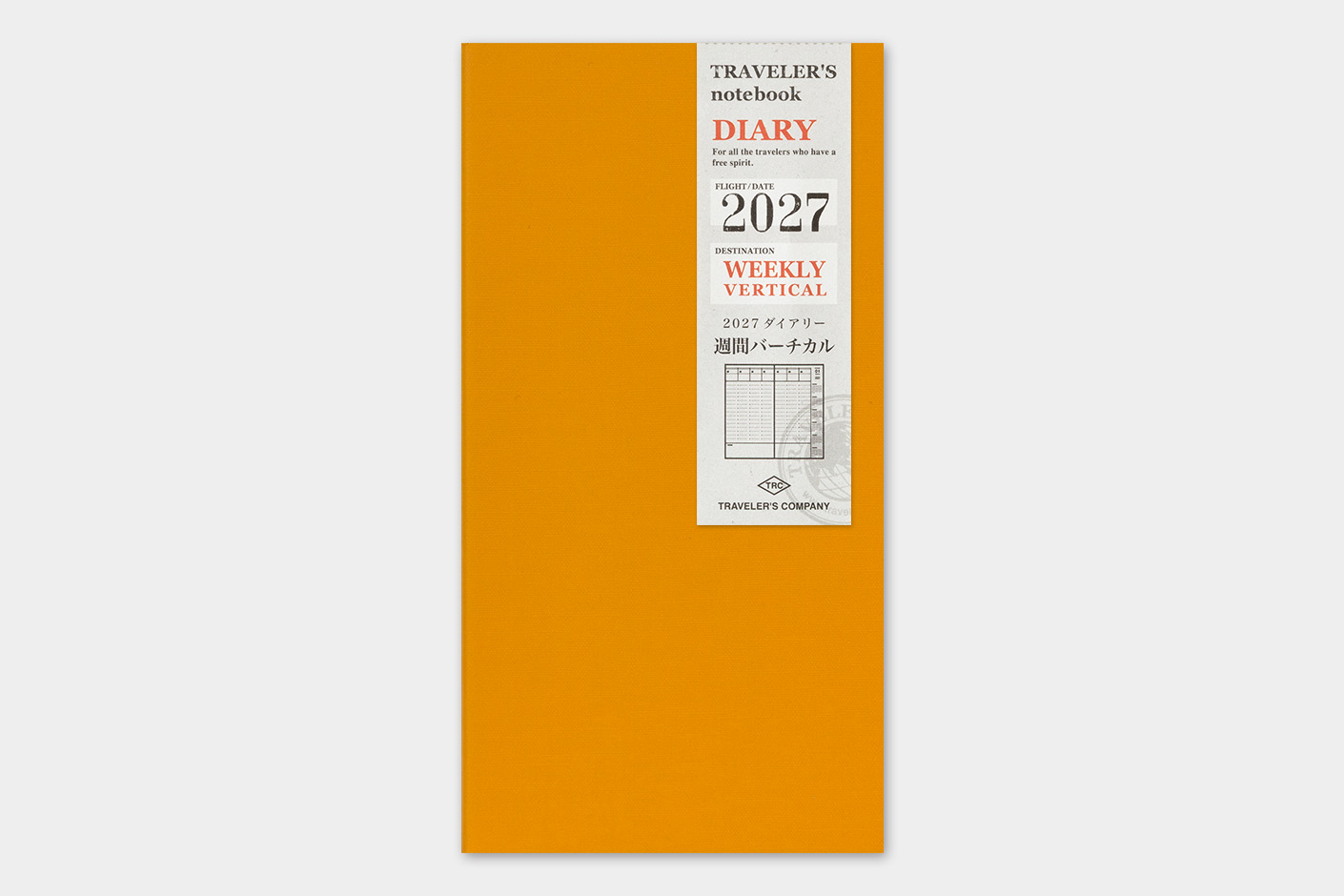 2027 Kalender (Wochenansicht Vertikal) - TRAVELER'S Notebook Refill