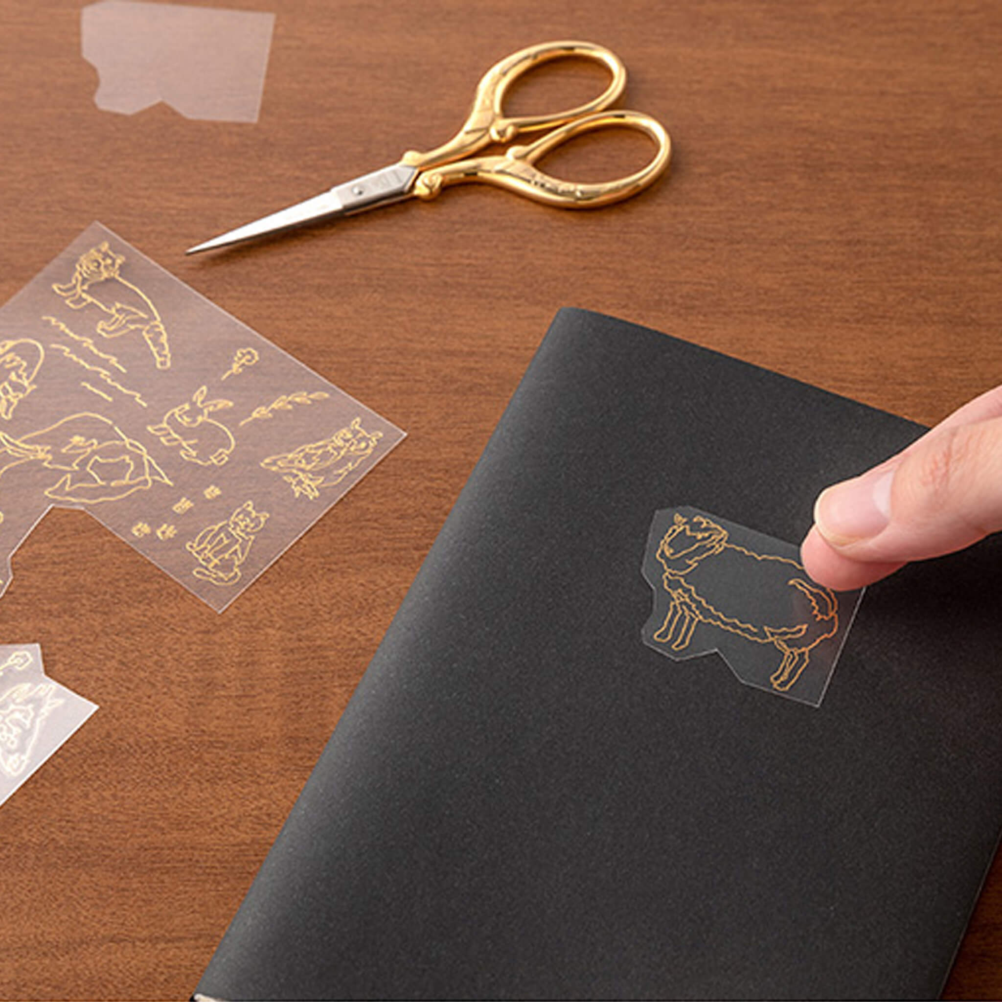Midori Transfer Sticker Gold - Land Animals