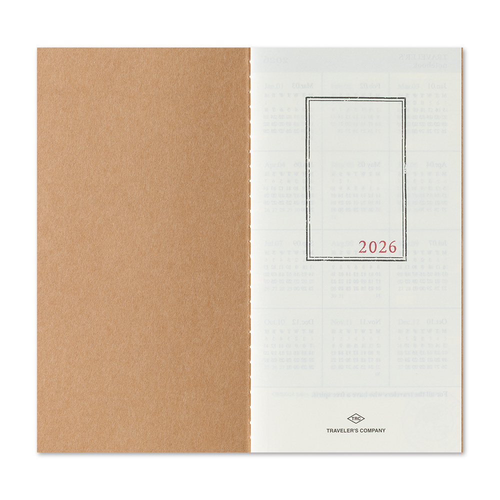 2026 Kalender (Monatsansicht) - The Traveler's Spirit - TRAVELER'S Notebook Refill