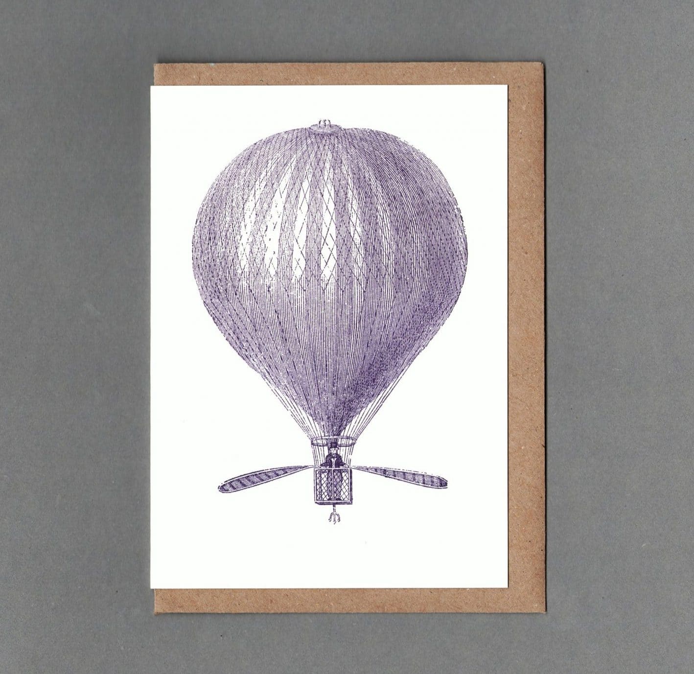 Hot Air Balloon - Letterpress Karte mit Umschlag