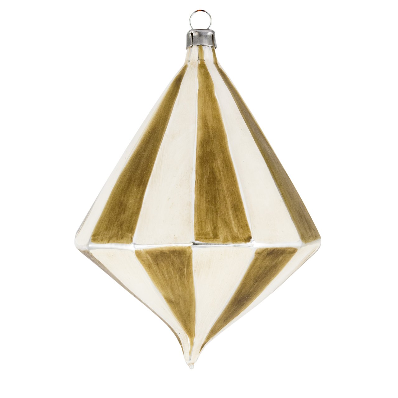 Art Déco Edition "Creme - Gold“ - 10 Teile - Christbaumschmuck aus Glas