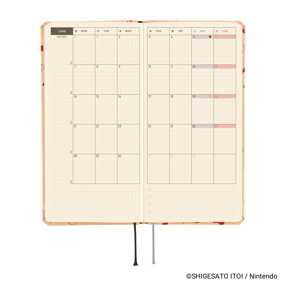 Weeks 2027 englisch – MOTHER: Mr. Saturn Pattern | Hobonichi