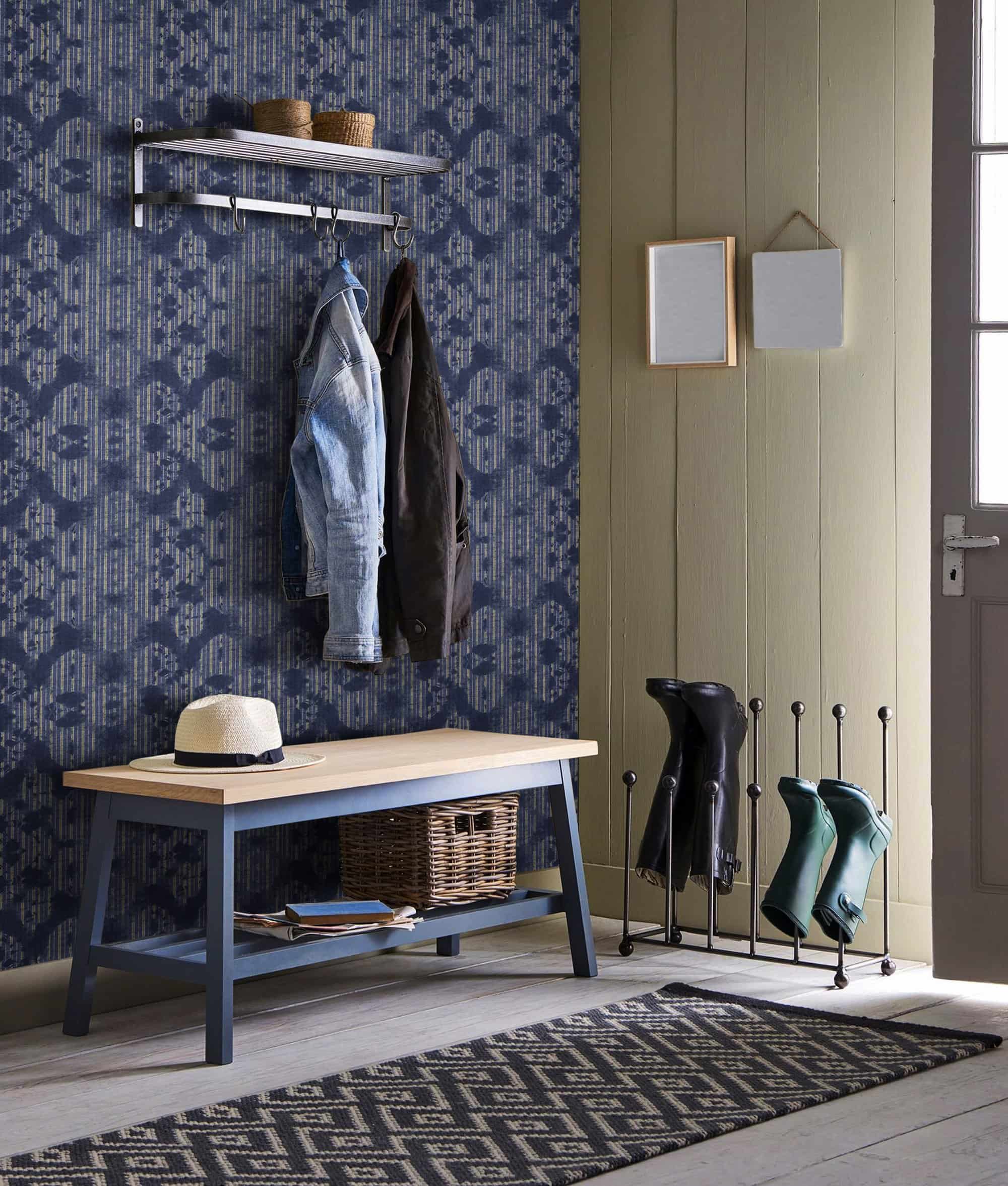 Tapete WASHED SHIBORI Indigo-WP20396-MINDTHEGAP-MIND THE GAP Tapete WASHED SHIBORI Indigo von MINDTHEGAP aus der Kategorie MIND THE GAP mit der Artikelnummer WP20396