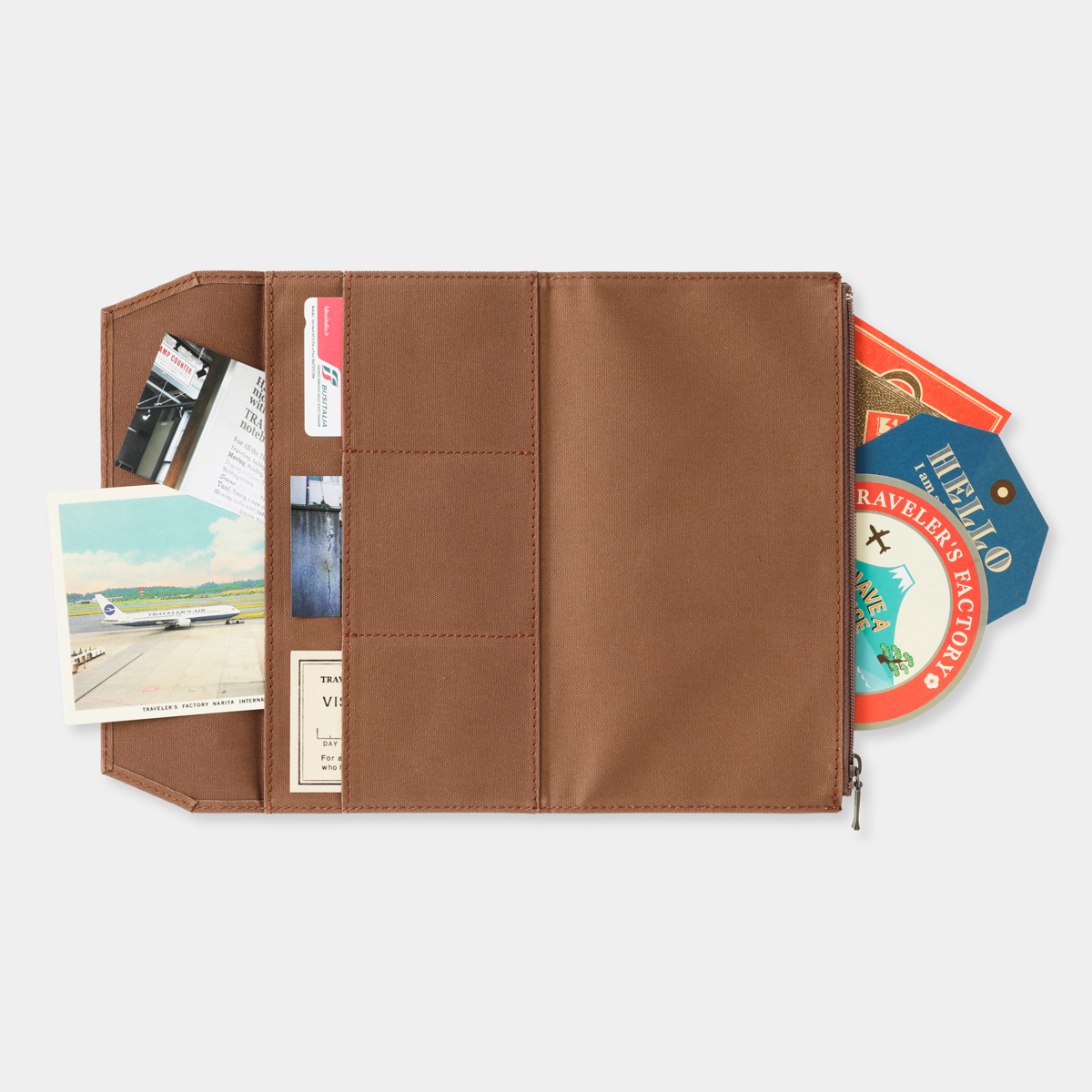 Zipper Case Baumwolle "Coffee" - TRAVELER'S FACTORY Notebook Refill Regular