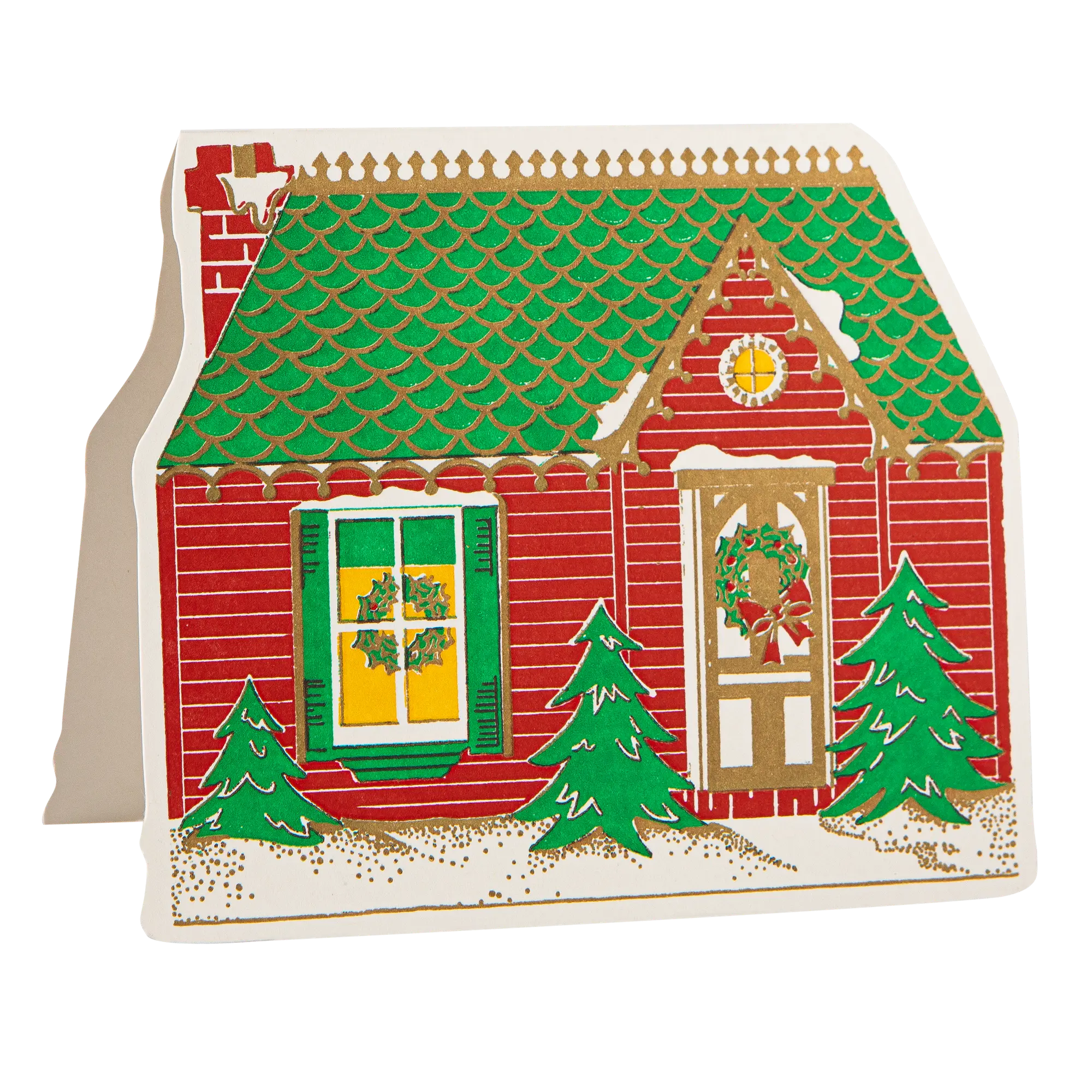"Christmas House" - 3D Klappkarte - Cut-Out Card von Archivist