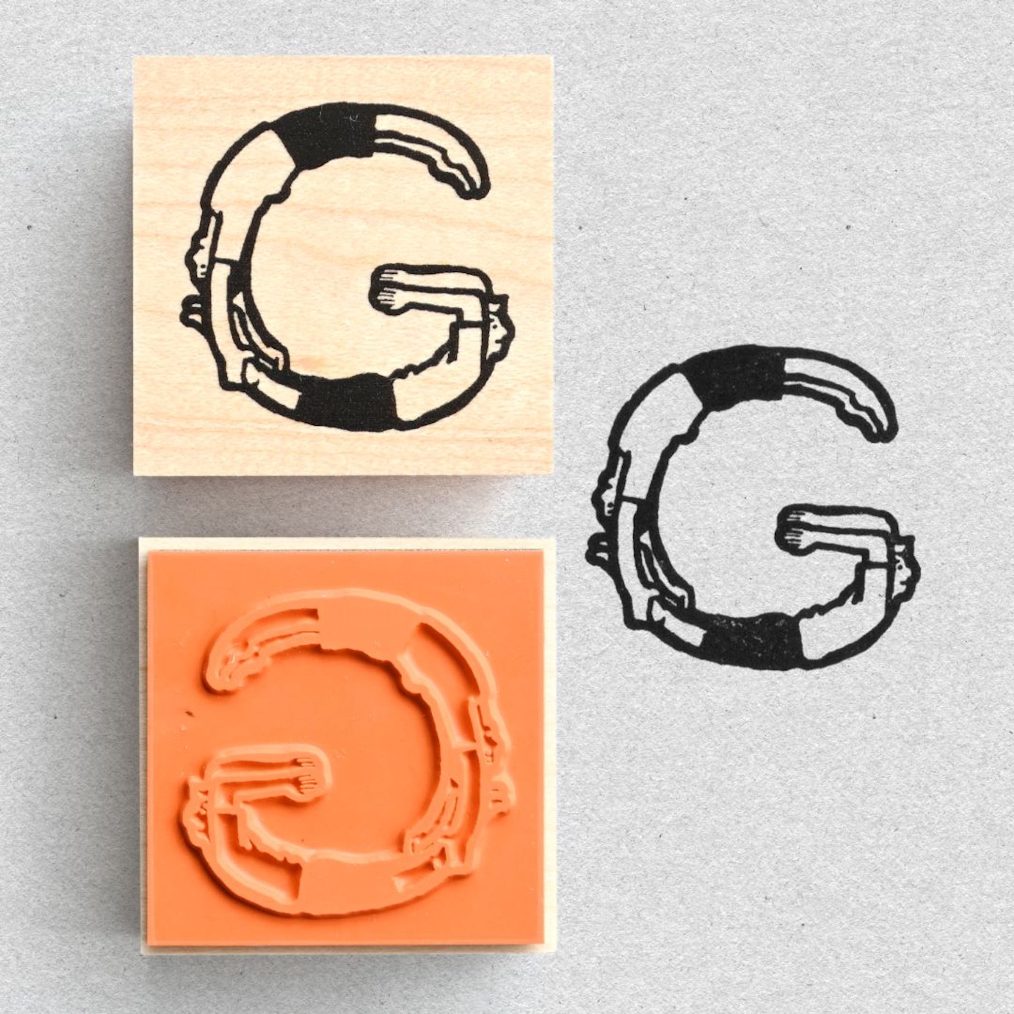 "G" - Alphabet - Japanischer Stempel-Buchstabe von YAMADA aus der Kategorie Stempel von Natsuko Oshima mit der Artikelnummer ON-07-G