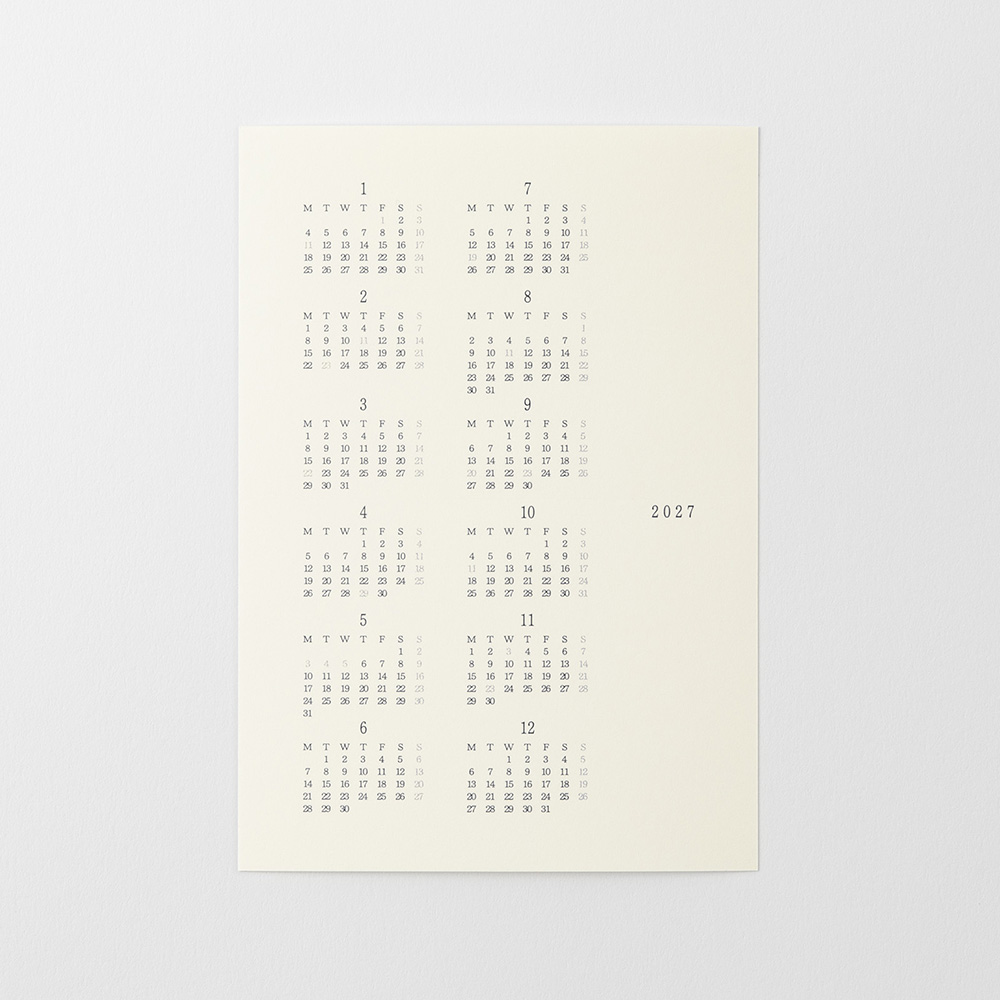 MD Kalenderaufkleber - Diary Sticker 2027 - S