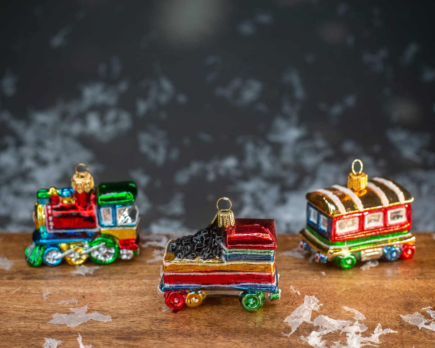 Kohlenwagen - Christbaumschmuck aus Glas von Weihnachtsland aus der Kategorie Christbaumschmuck mit der Artikelnummer OF29729