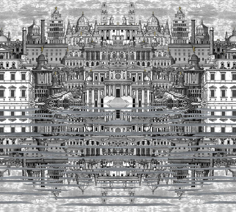 Riflesso Tapete - 114/20040 - Cole&Son - Fornasetti Senza Tempo von Cole&Son aus der Kategorie Fornasetti Selection mit der Artikelnummer 114-20040